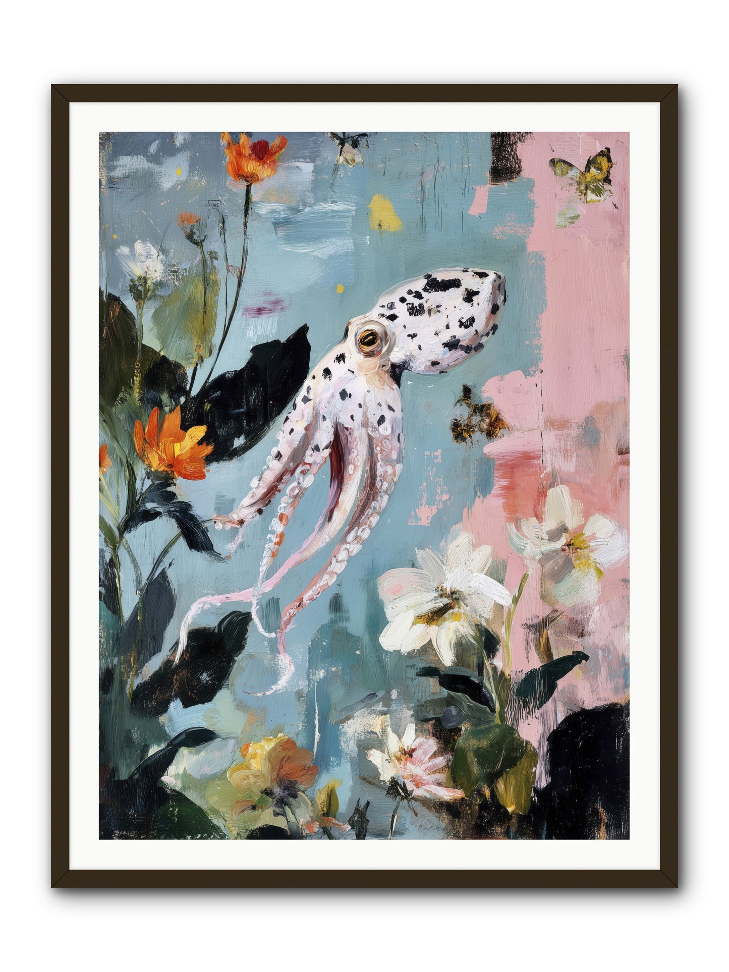 Playing in Blue -- Framed Print - Black 36x48