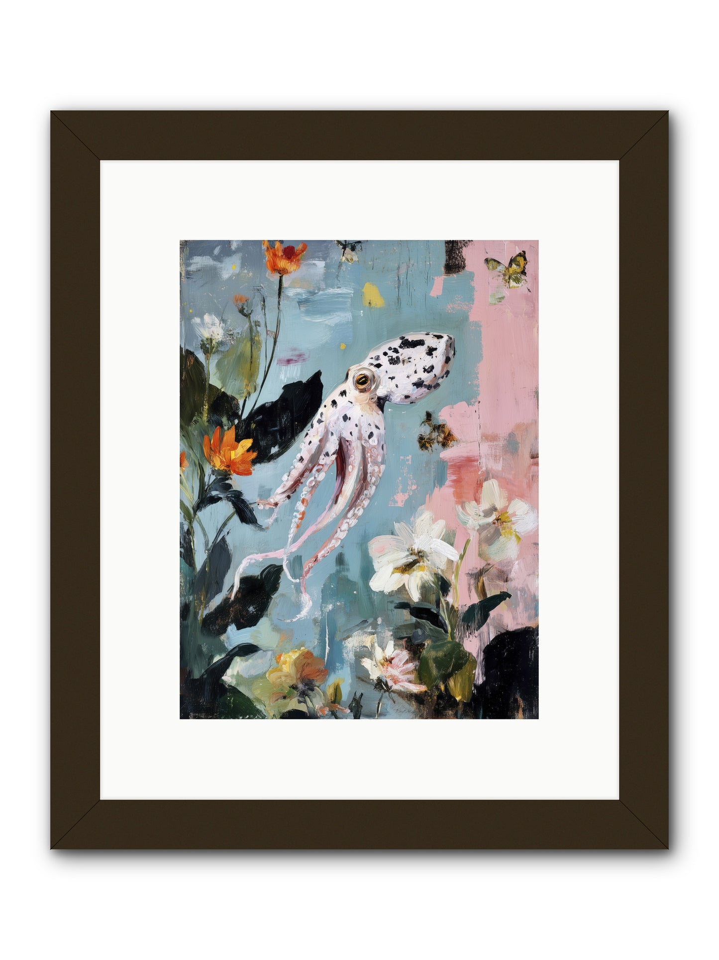 Playing in Blue -- Framed Print - Black 9x12
