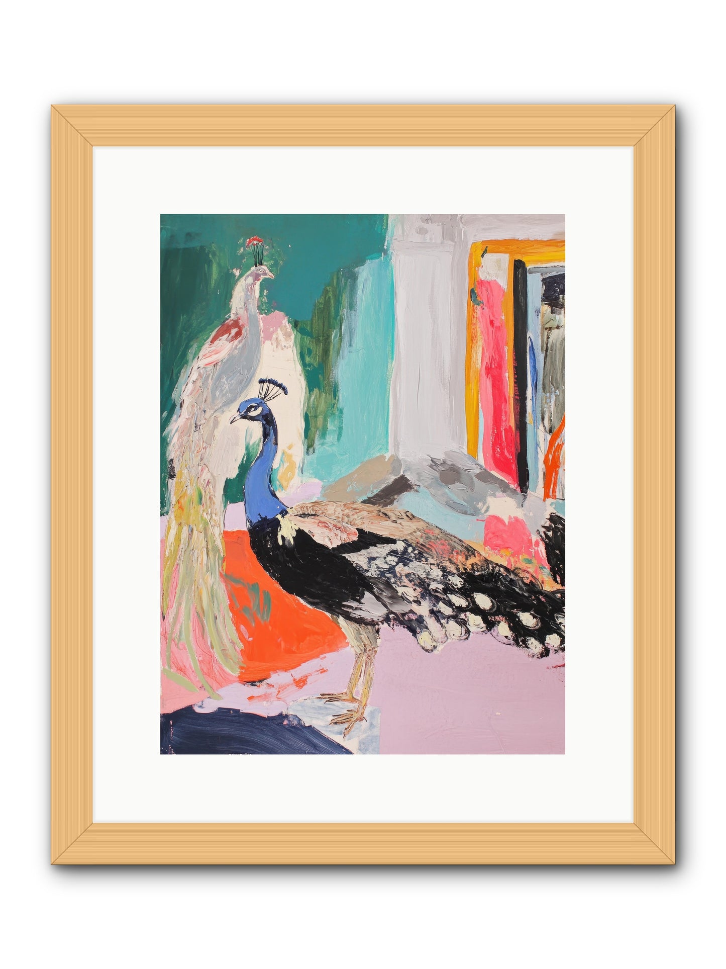 Plumage In The Parlor -- Framed Print - Natural 12x16