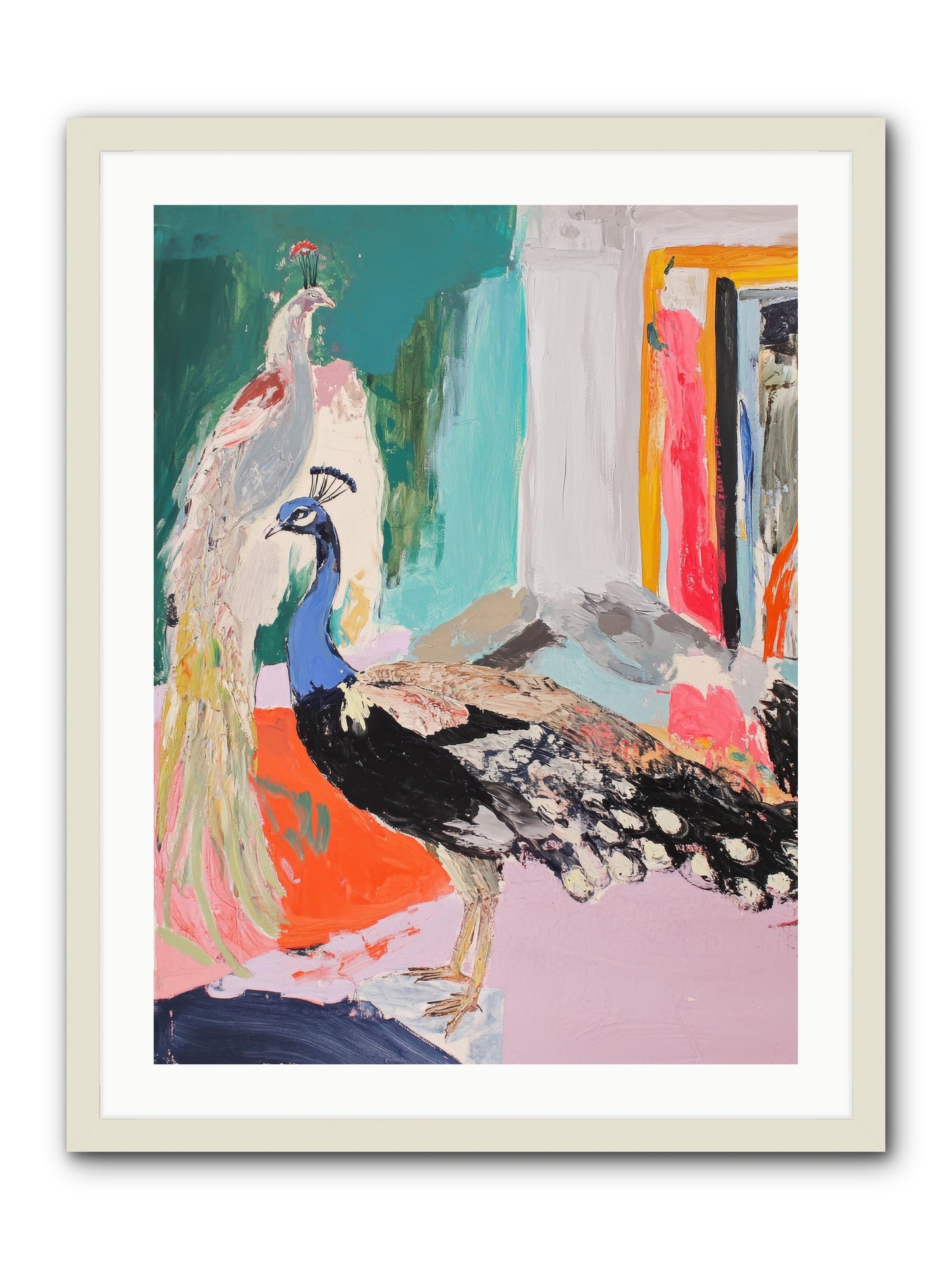 Plumage In The Parlor -- Framed Print - White 24x32