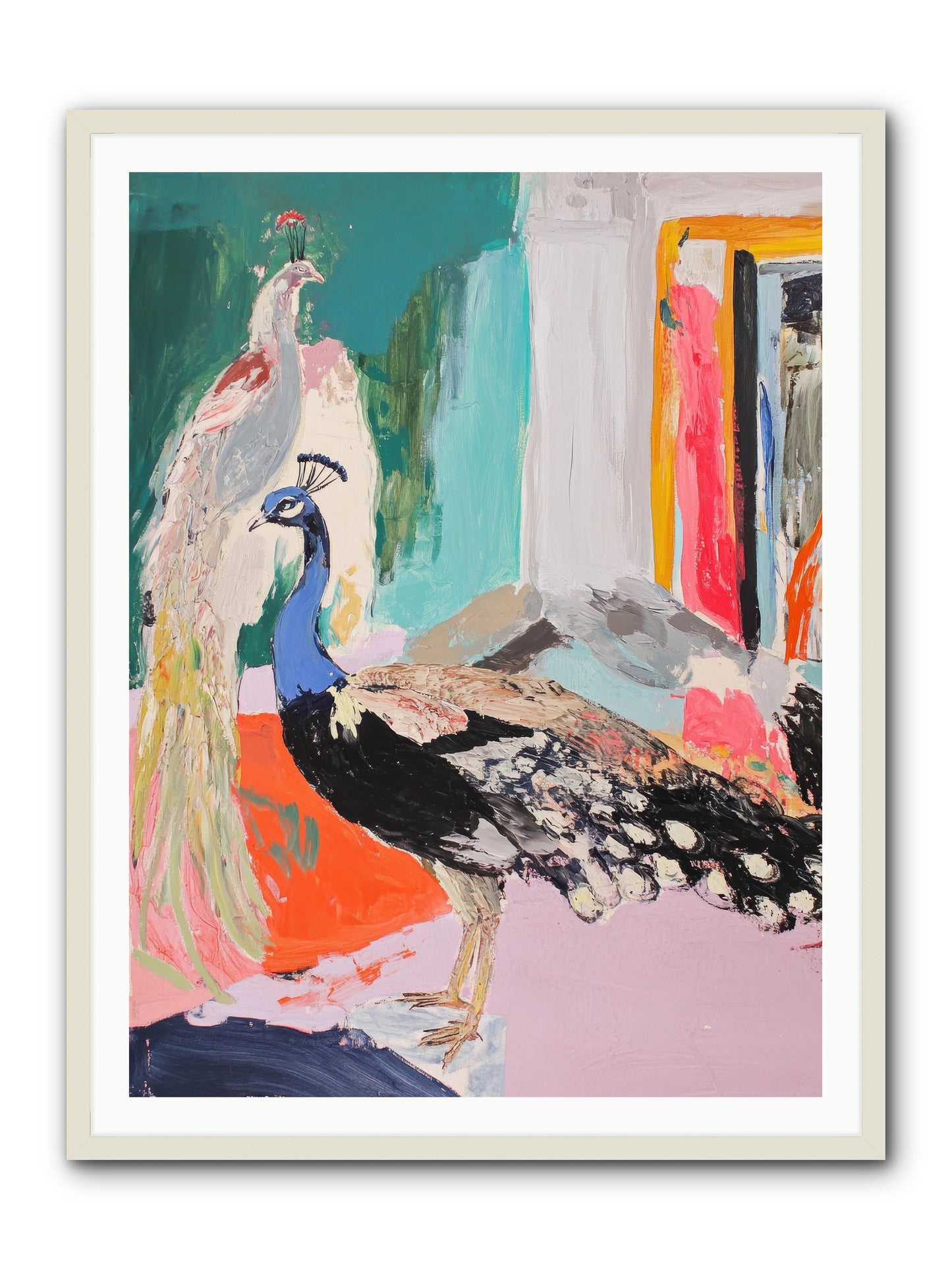 Plumage In The Parlor -- Framed Print - White 36x48