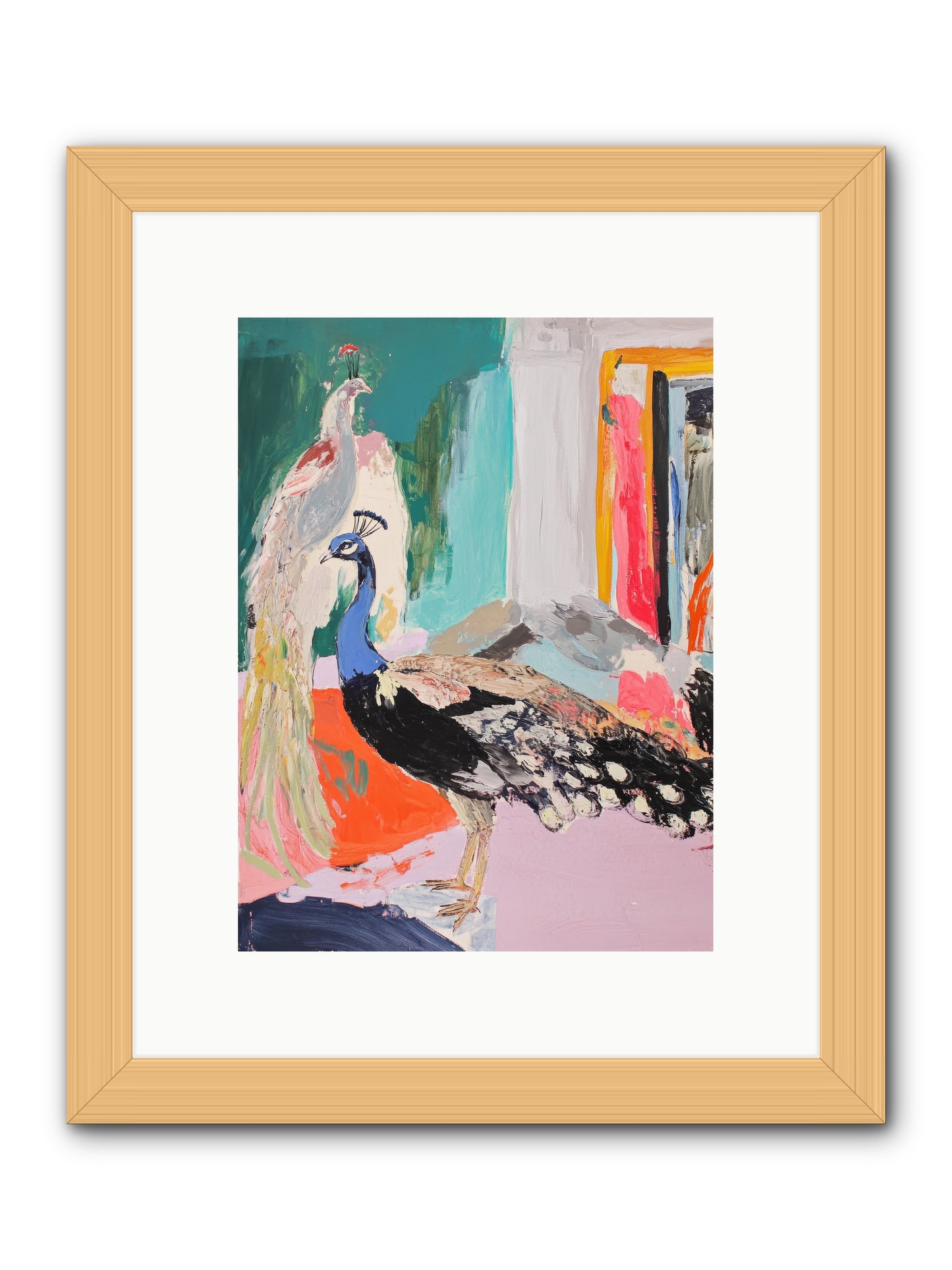 Plumage In The Parlor -- Framed Print - Natural 9x12