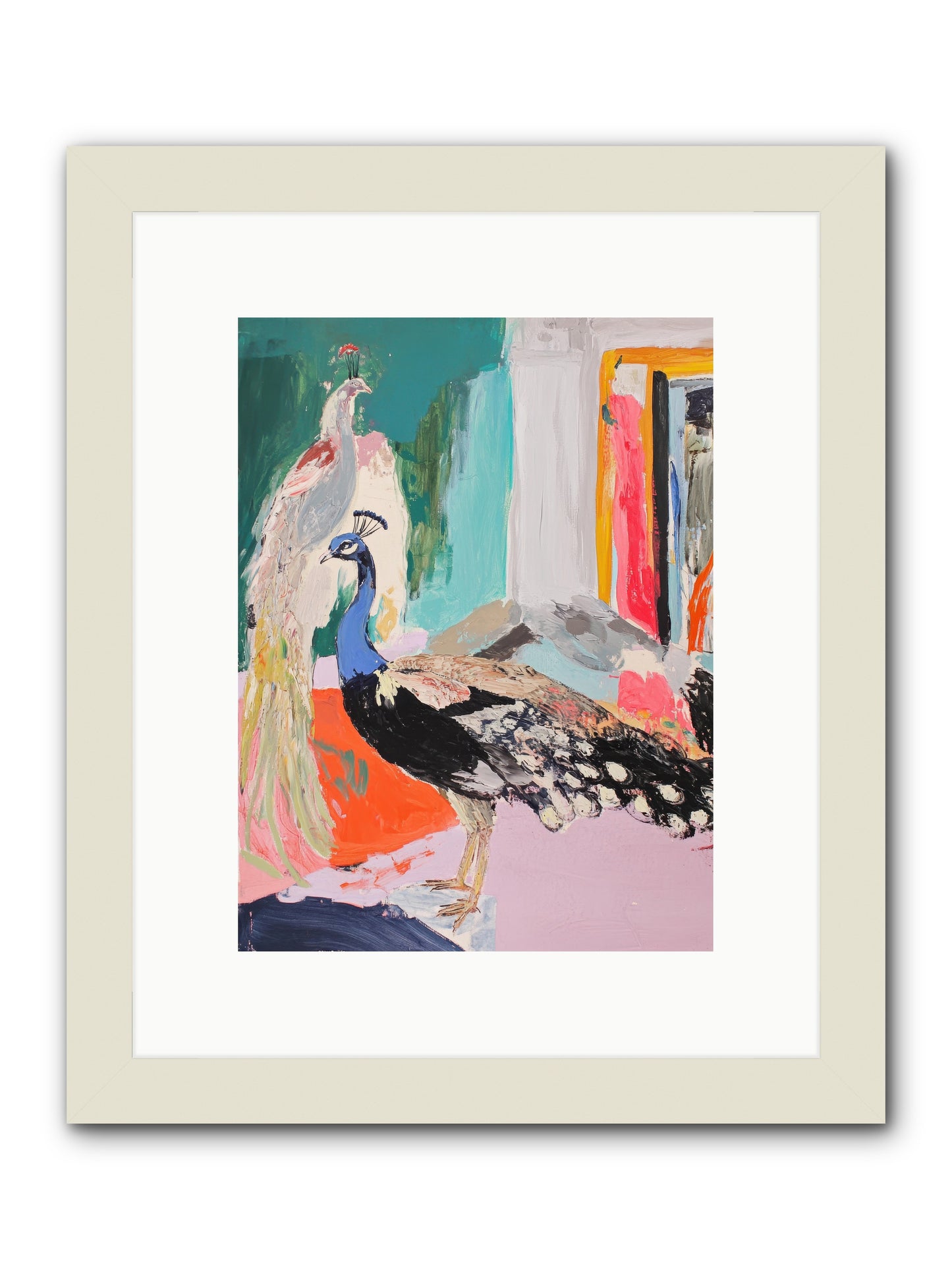 Plumage In The Parlor -- Framed Print - White 9x12