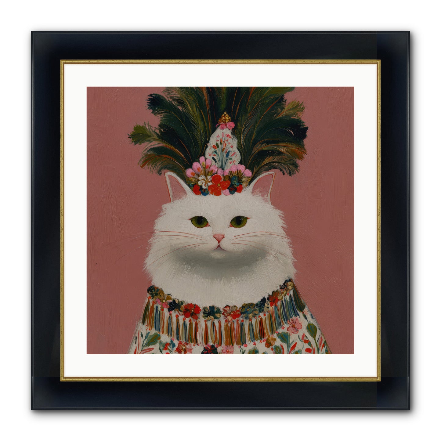 Plume and Petal — Plume-and-Petal-24x24-Framed-Print-Wide-Black-w-Gold.jpg