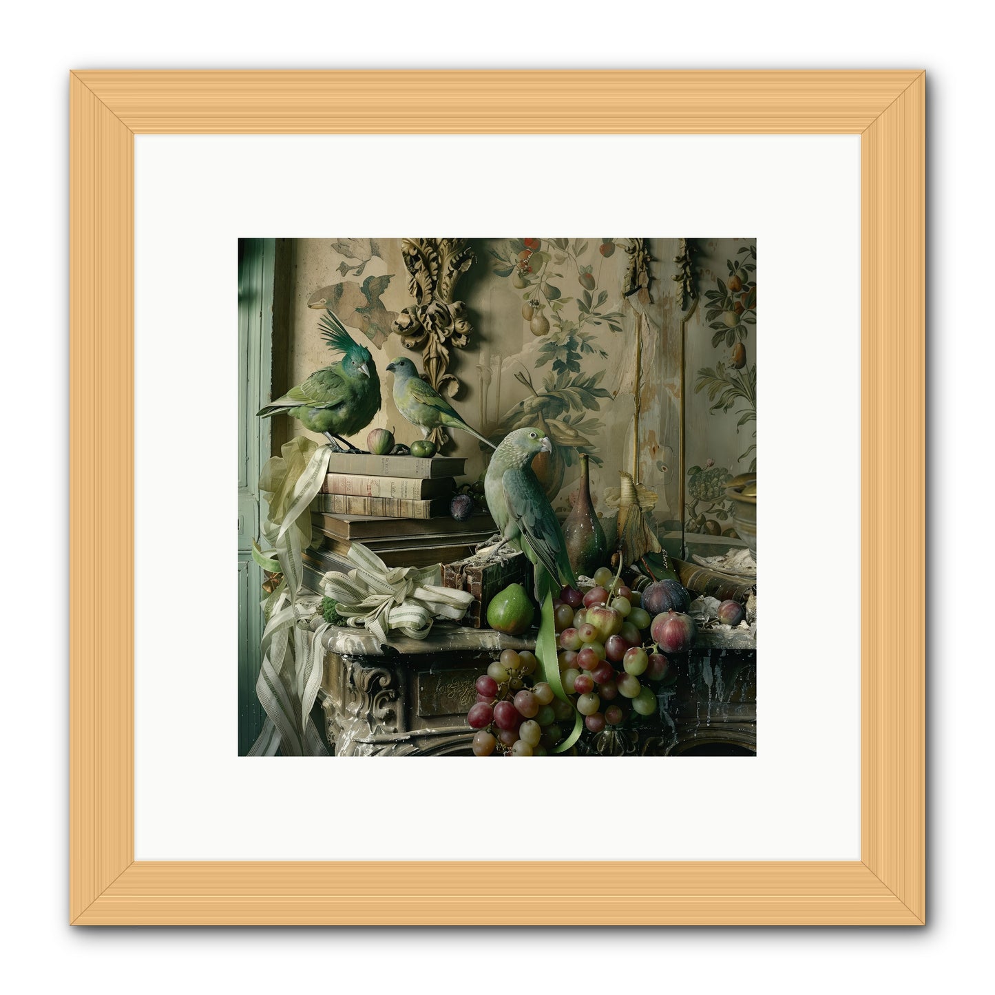 Plumes Of The Belle Époque -- Framed Print - Natural 10x10