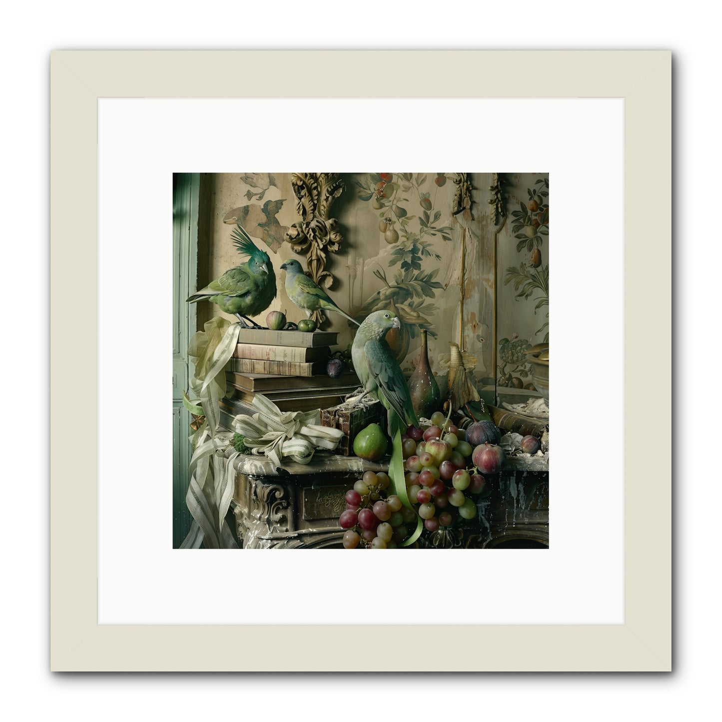 Plumes Of The Belle Époque -- Framed Print - White 10x10