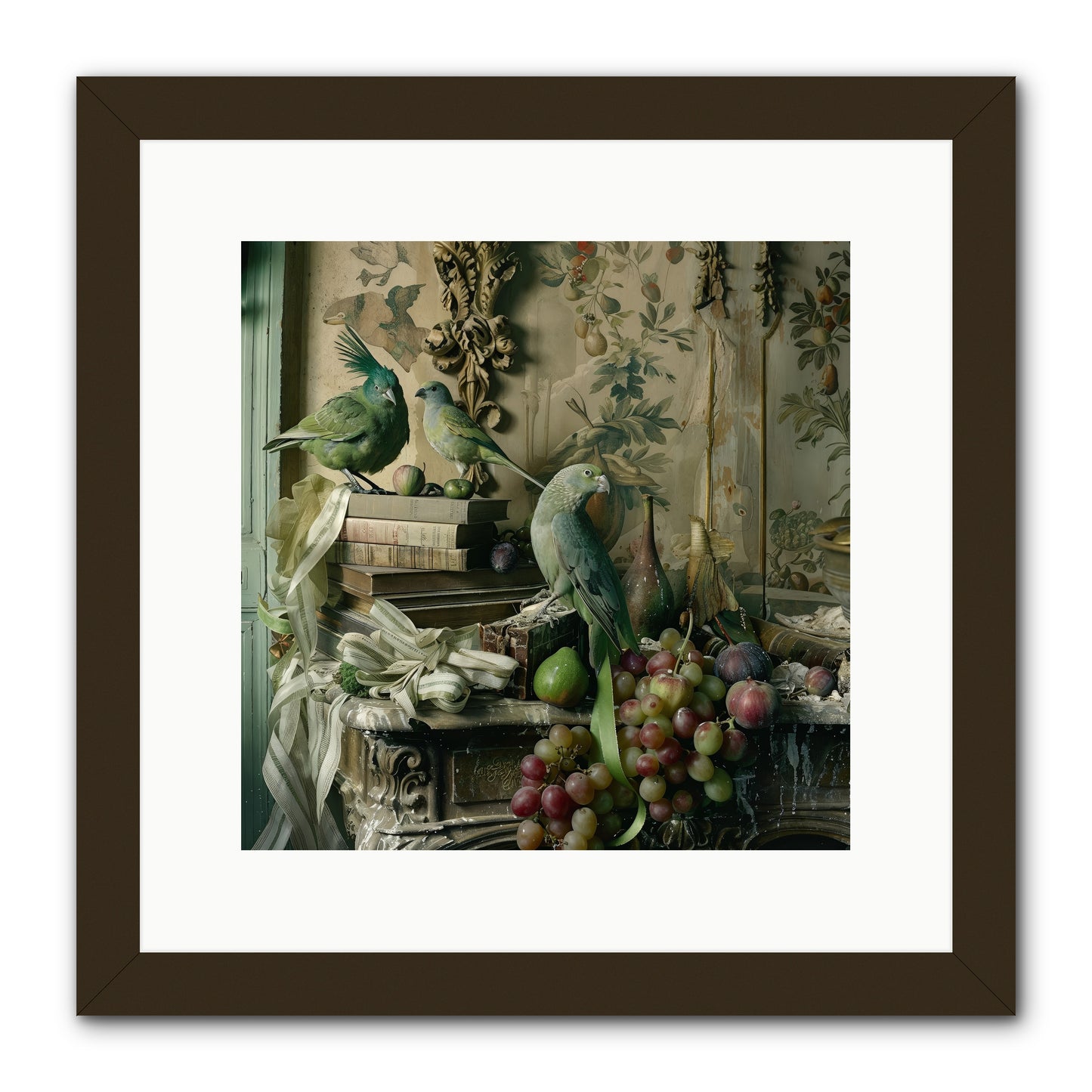Plumes Of The Belle Époque -- Framed Print - Black 12x12