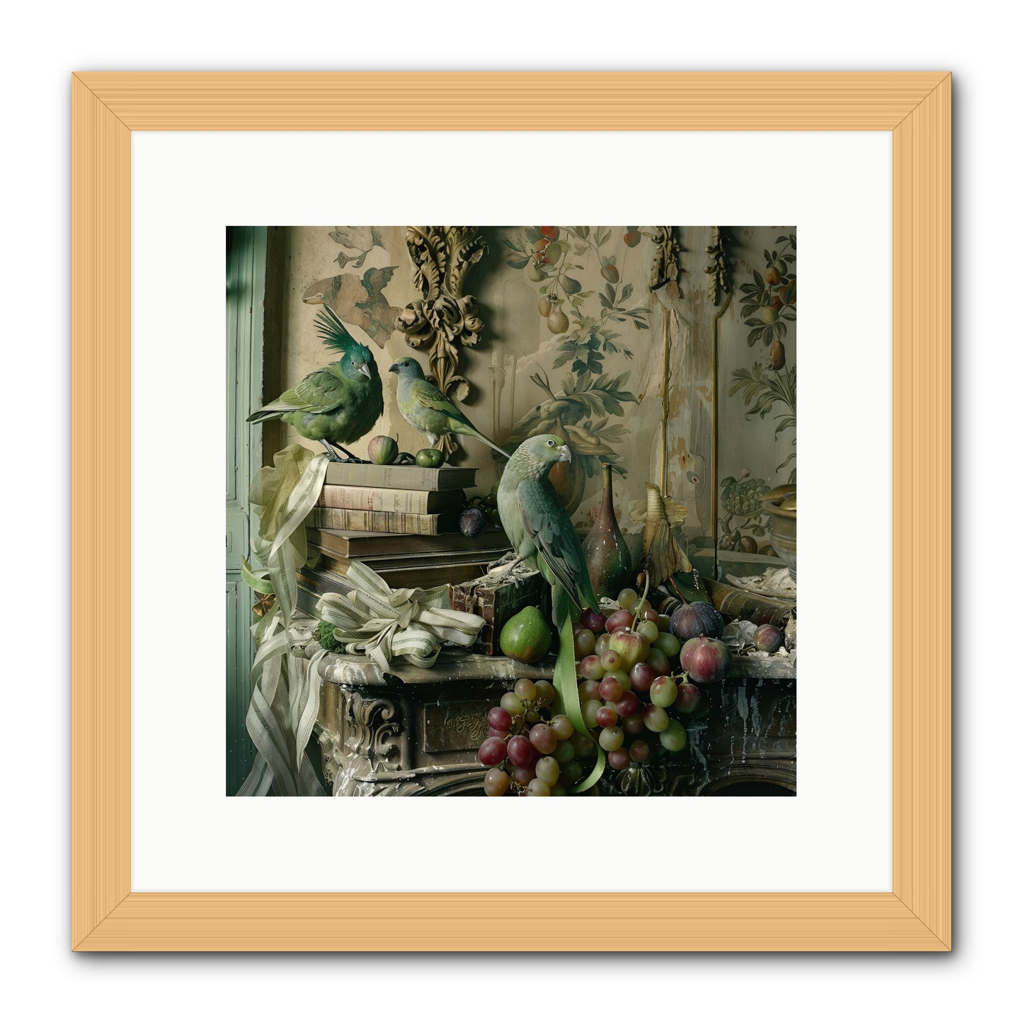Plumes Of The Belle Époque -- Framed Print - Natural 12x12