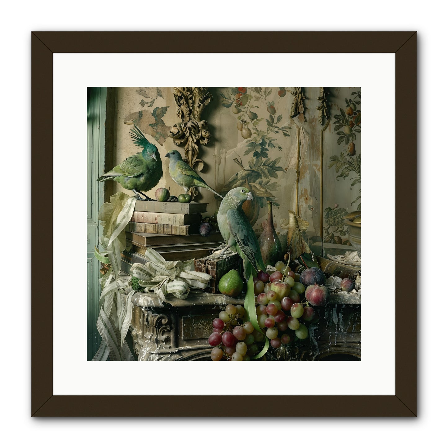 Plumes Of The Belle Époque -- Framed Print - Black 16x16