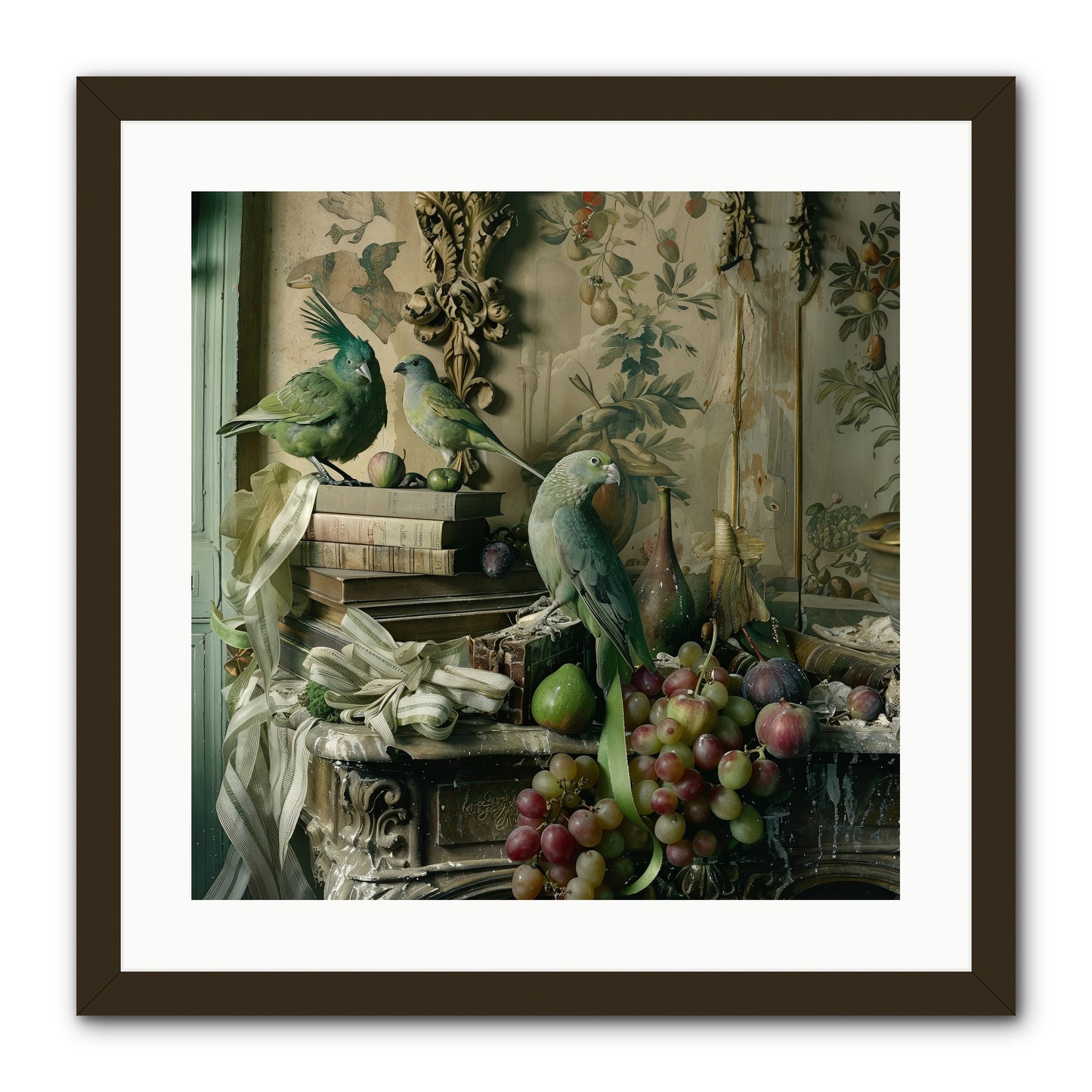 Plumes Of The Belle Époque -- Framed Print - Black 20x20
