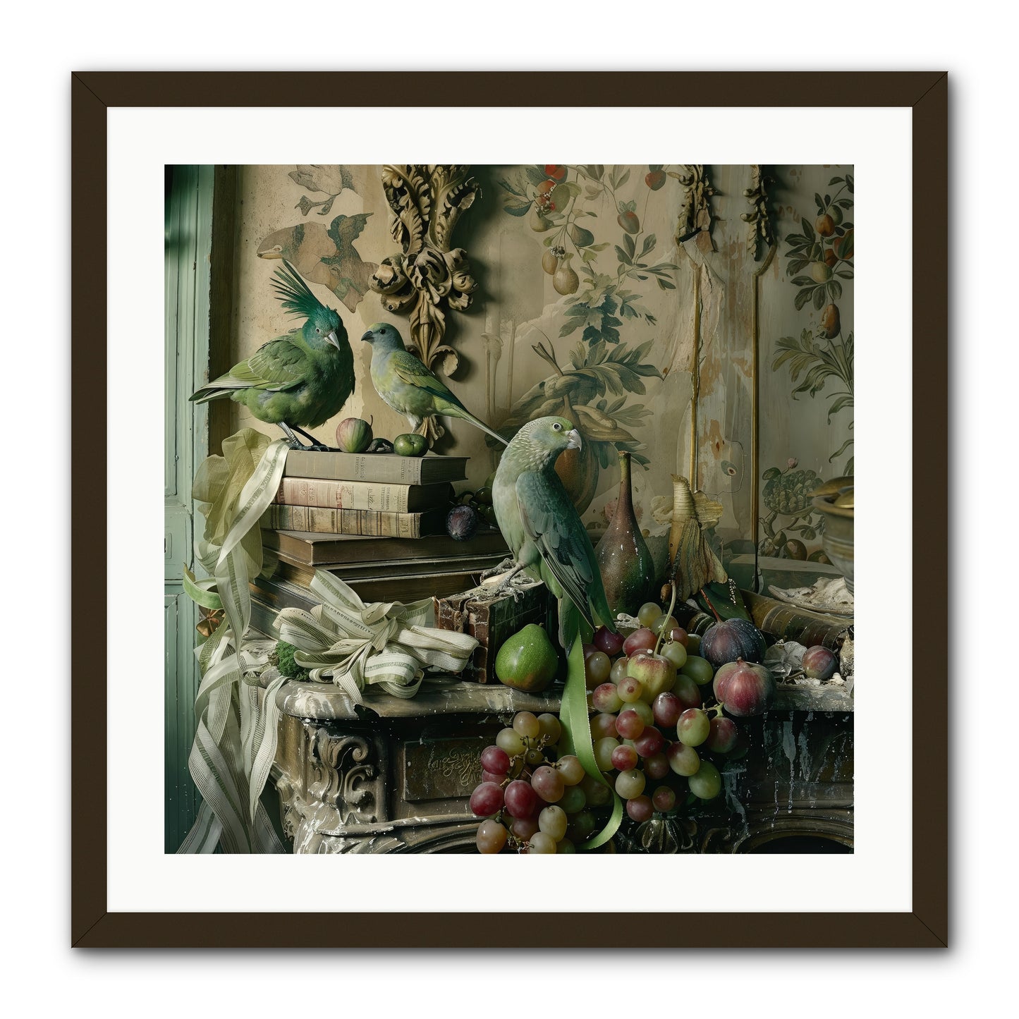Plumes Of The Belle Époque -- Framed Print - Black 24x24