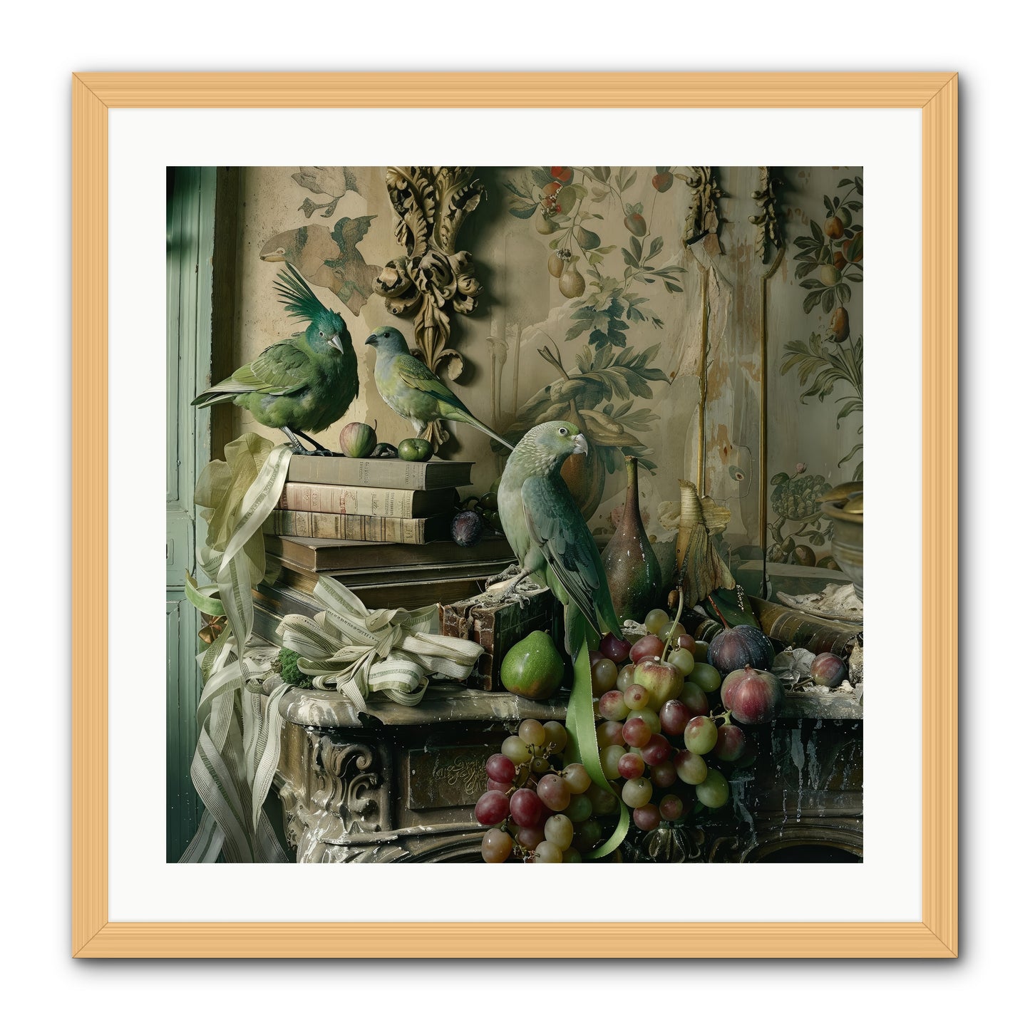 Plumes Of The Belle Époque -- Framed Print - Natural 24x24
