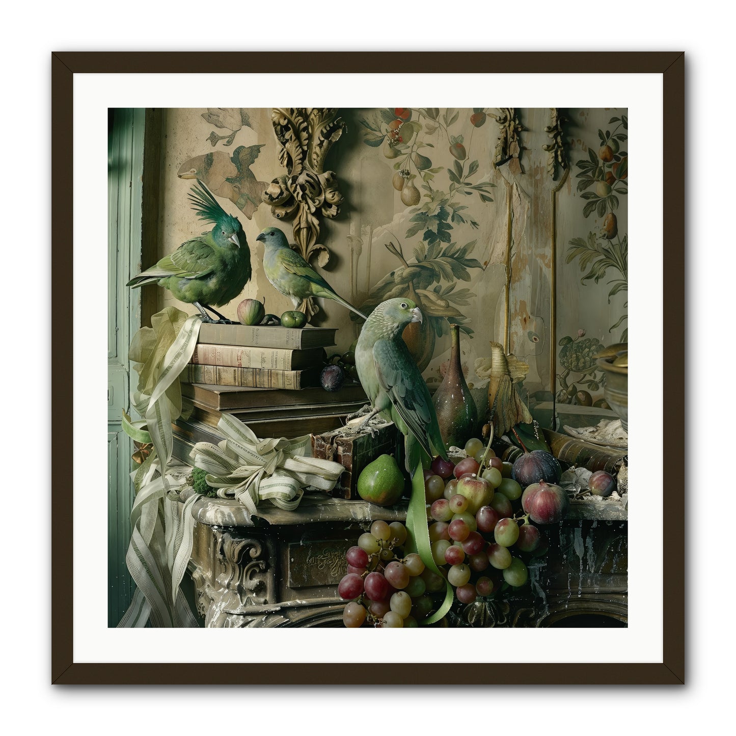 Plumes Of The Belle Époque -- Framed Print - Black 30x30