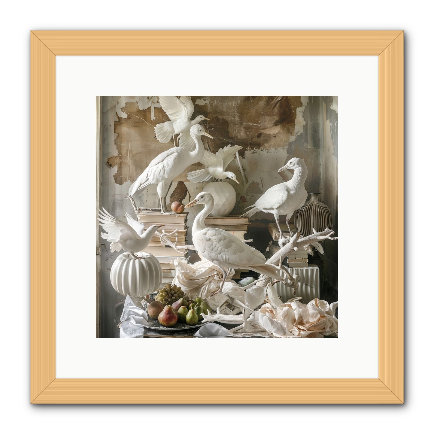 Plumes Of The Grand Tour -- Framed Print - Natural 12x12