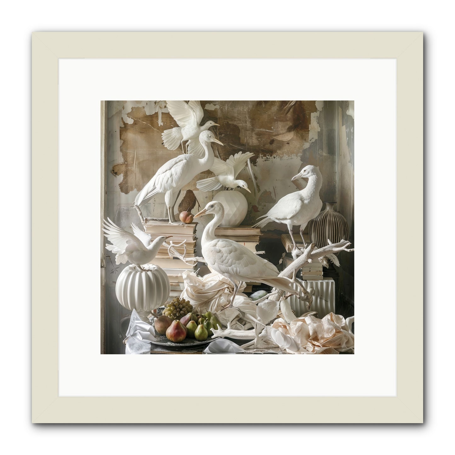 Plumes Of The Grand Tour -- Framed Print - White 12x12