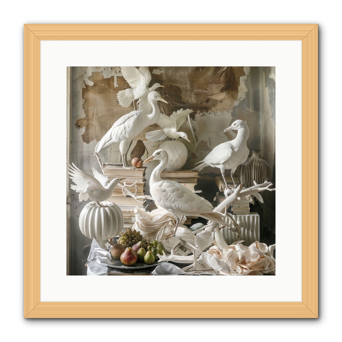 Plumes Of The Grand Tour -- Framed Print - Natural 16x16