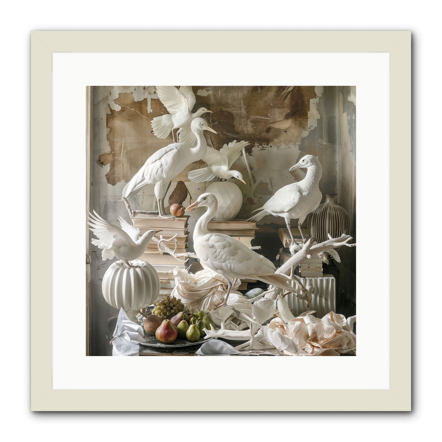 Plumes Of The Grand Tour -- Framed Print - White 16x16
