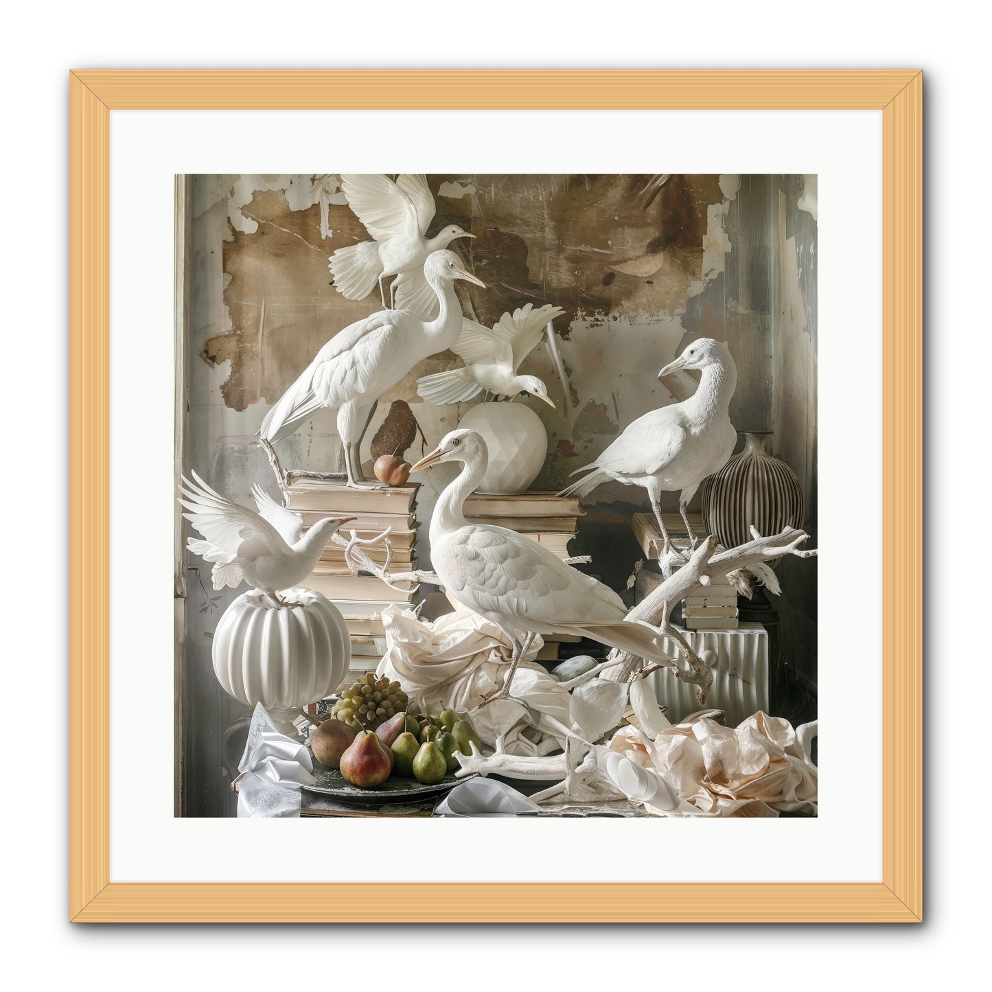 Plumes Of The Grand Tour -- Framed Print - Natural 20x20