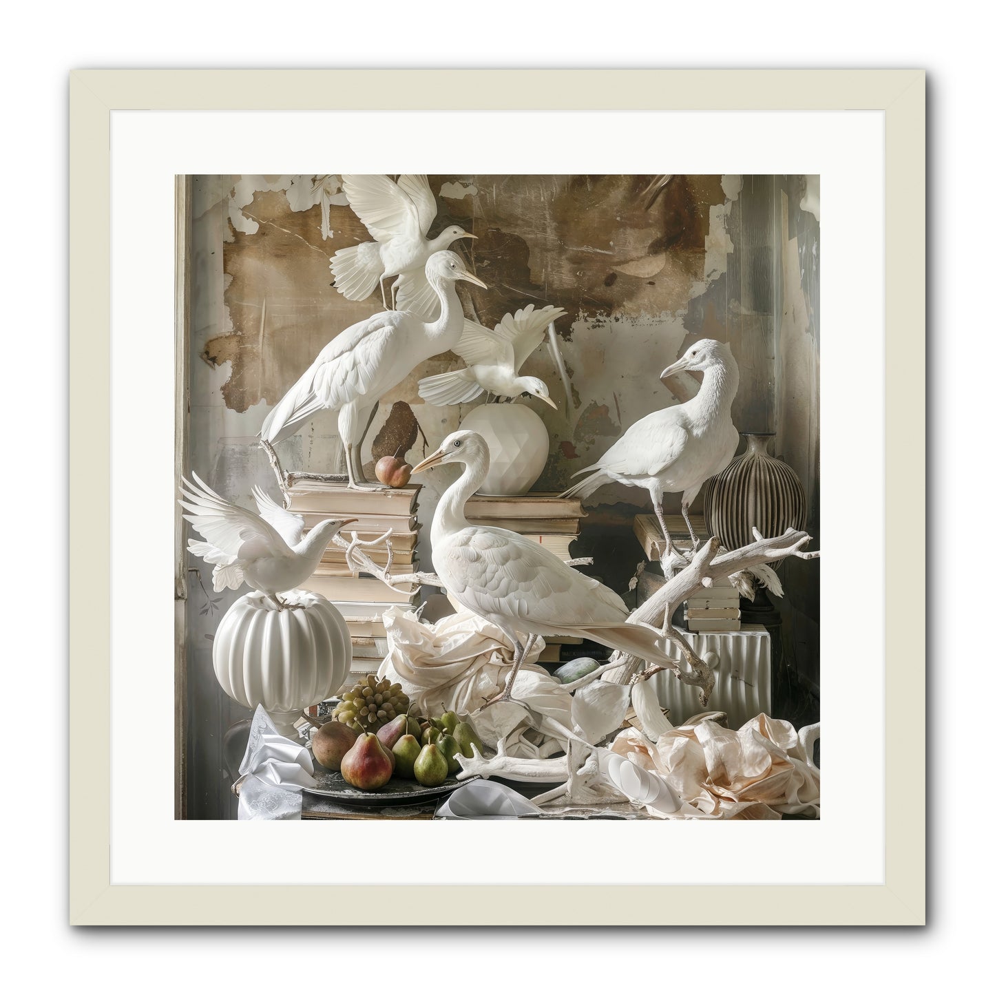 Plumes Of The Grand Tour -- Framed Print - White 20x20
