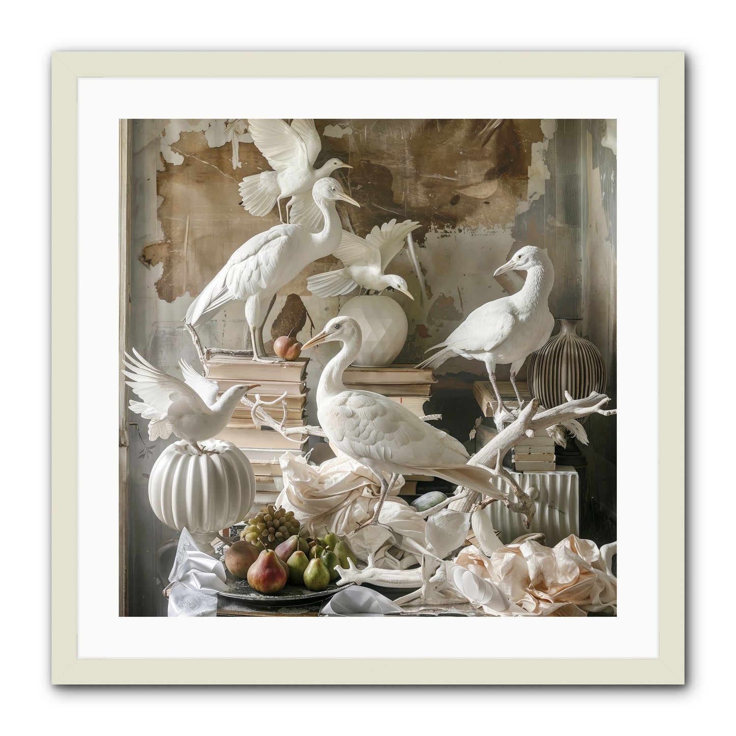 Plumes Of The Grand Tour -- Framed Print - White 24x24