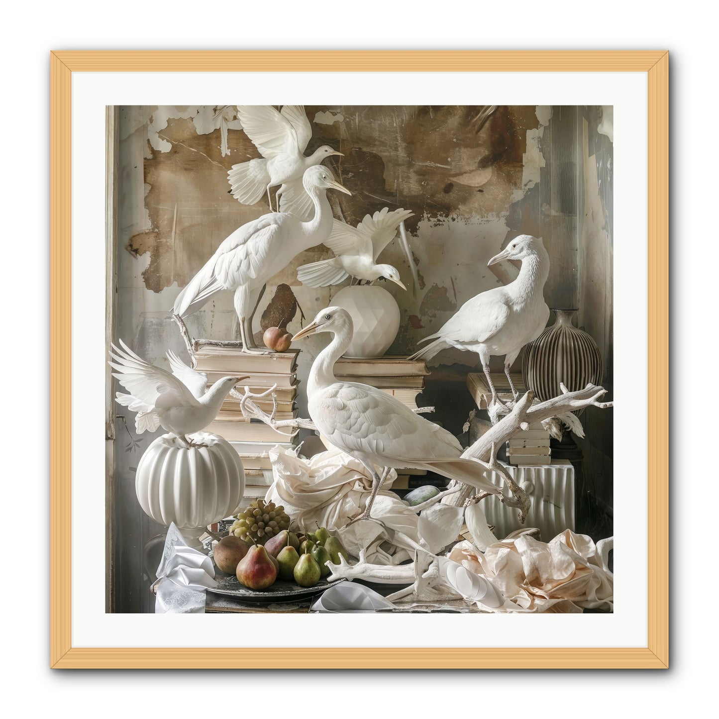 Plumes Of The Grand Tour -- Framed Print - Natural 30x30