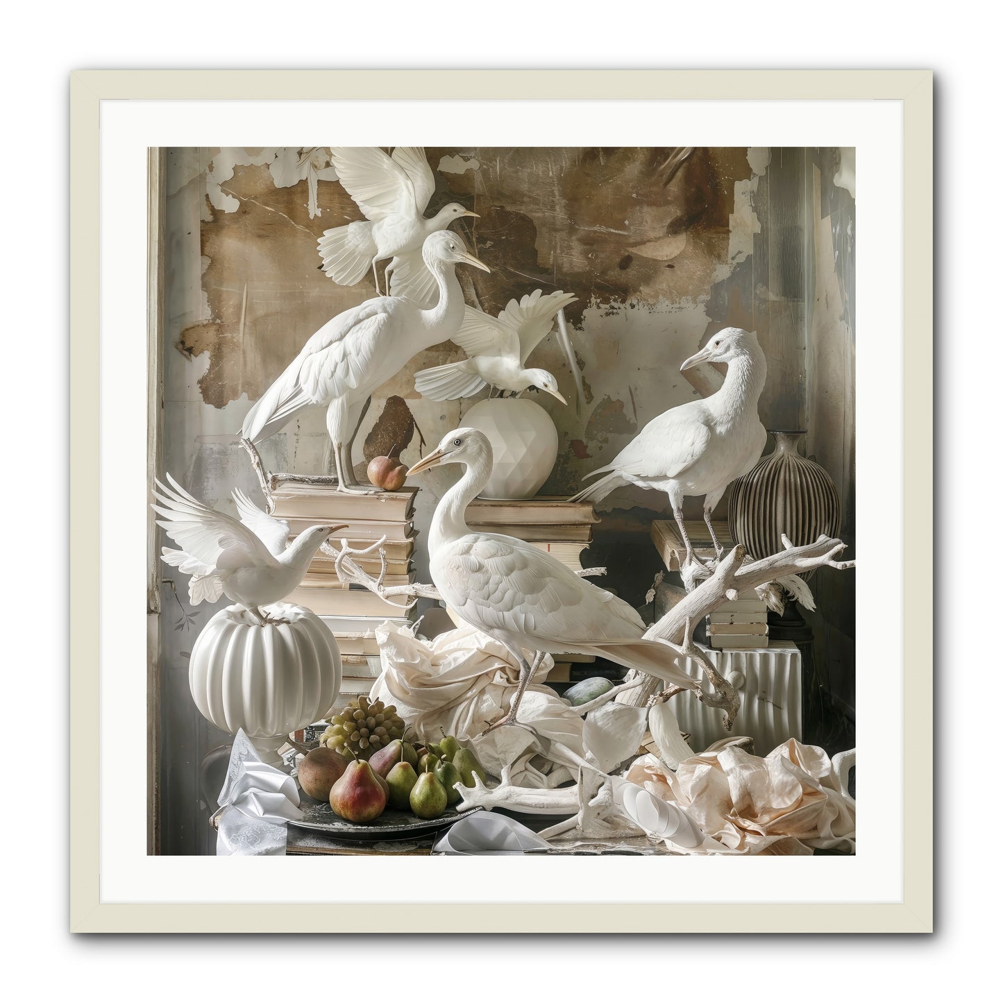 Plumes Of The Grand Tour -- Framed Print - White 30x30