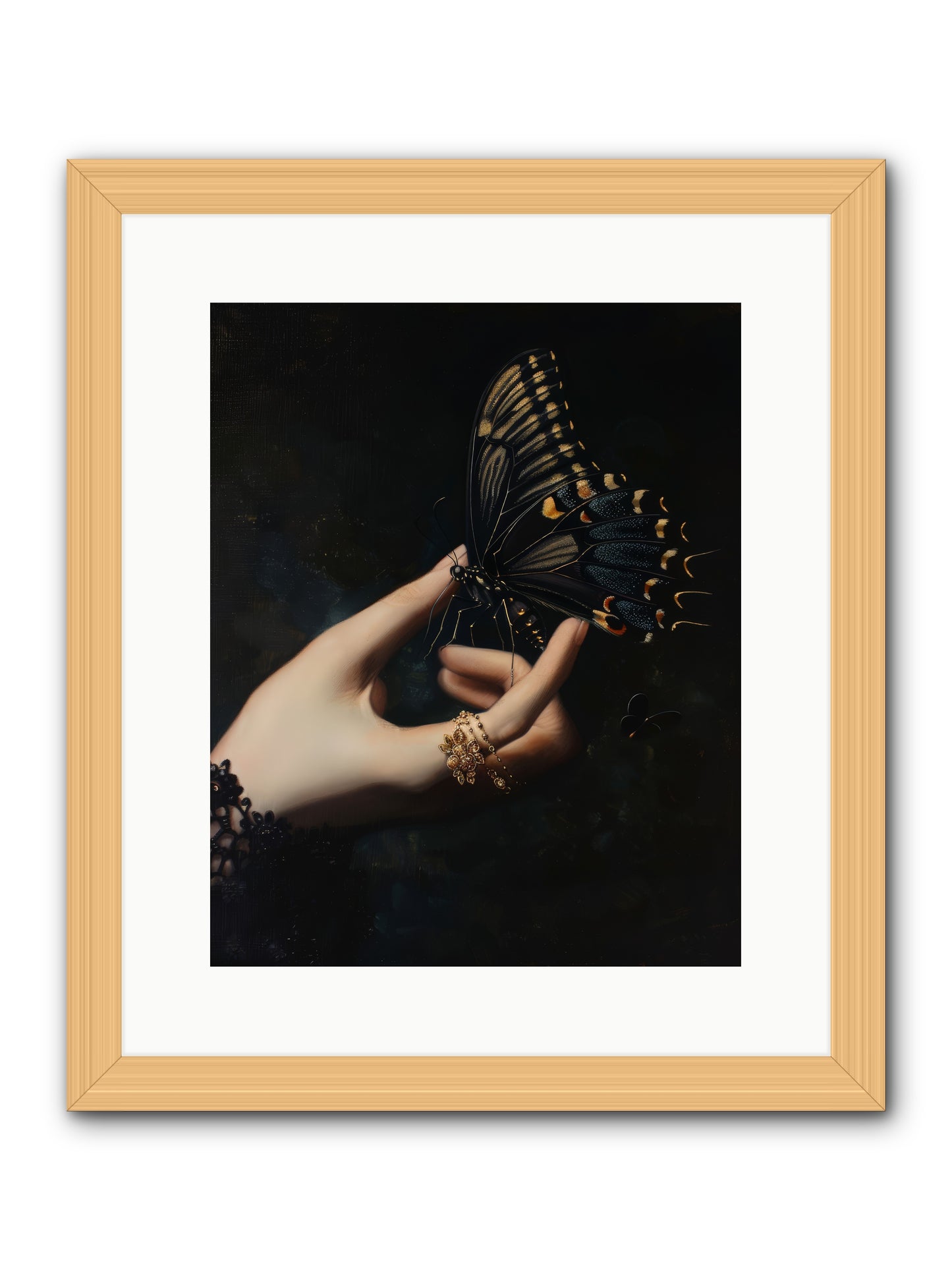 Poe's Midnight -- Framed Print - Natural 12x15