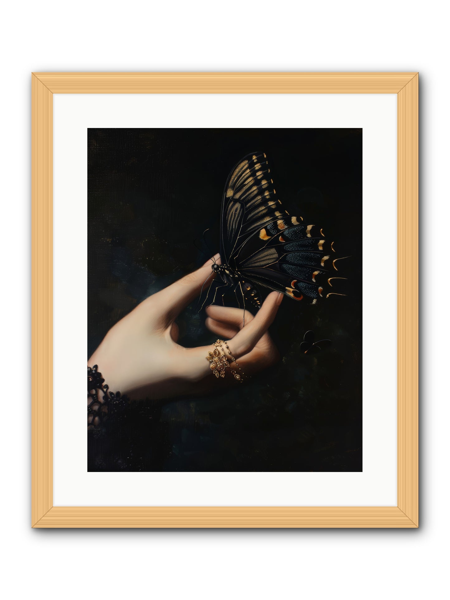 Poe's Midnight -- Framed Print - Natural 16x20