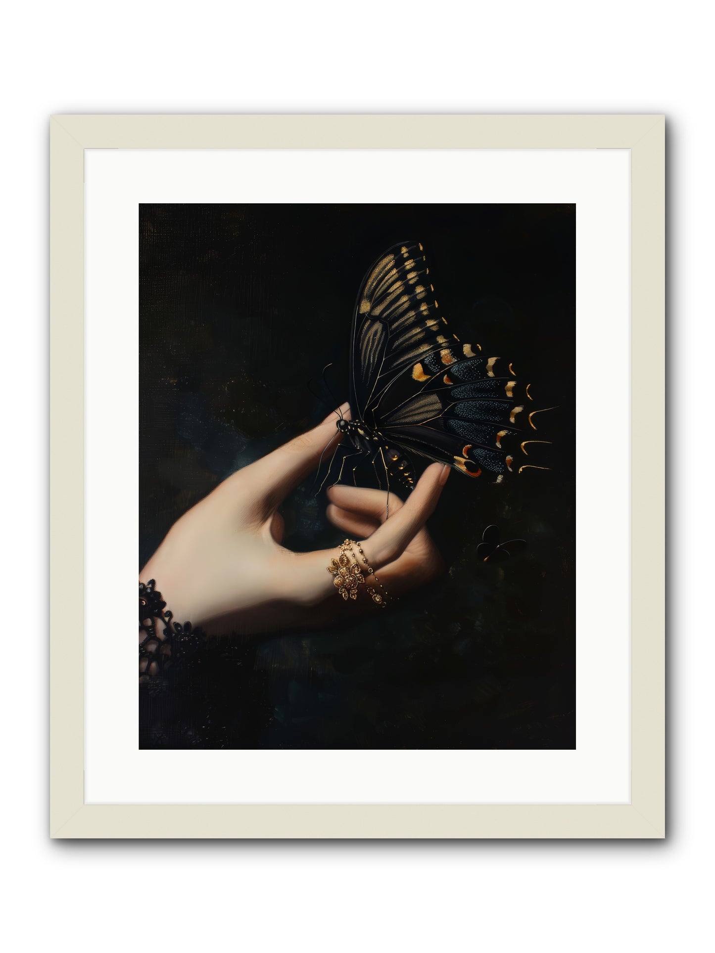 Poe's Midnight -- Framed Print - White 16x20