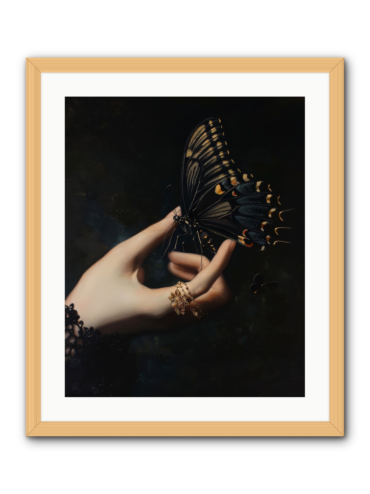 Poe's Midnight -- Framed Print - Natural 20x25