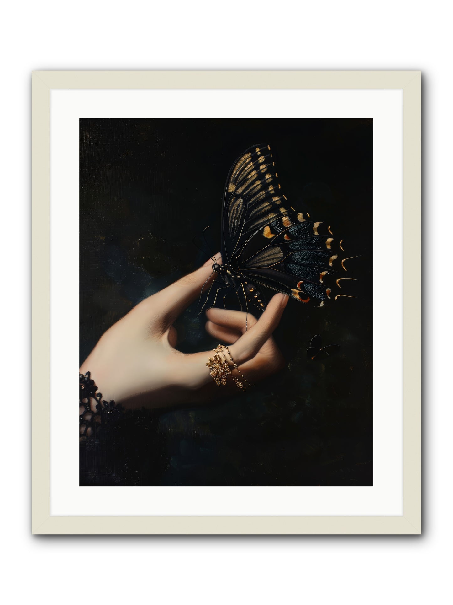 Poe's Midnight -- Framed Print - White 20x25