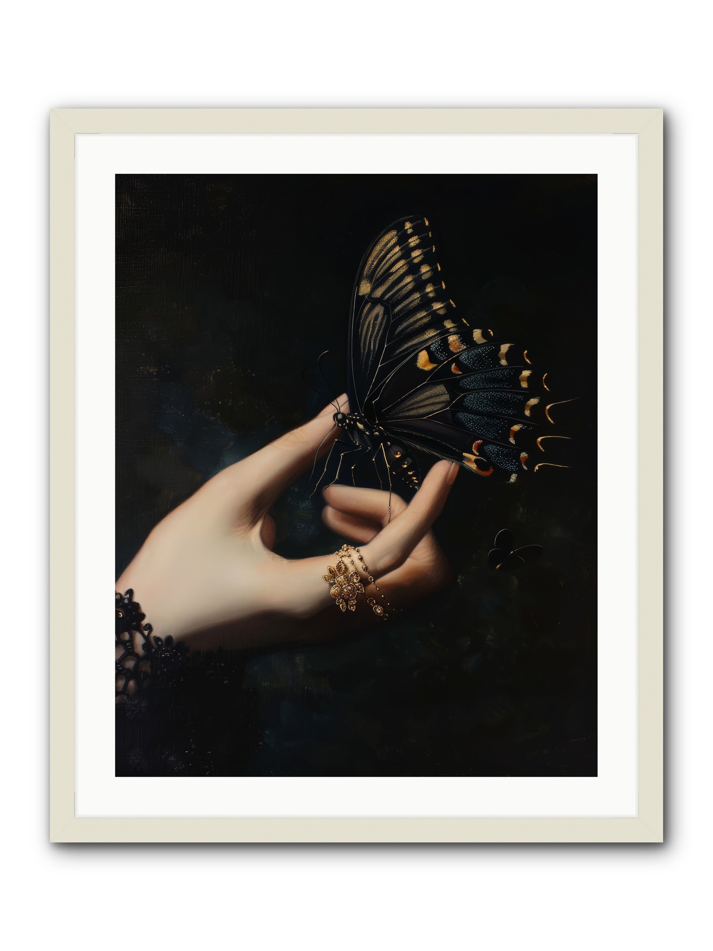 Poe's Midnight -- Framed Print - White 24x30
