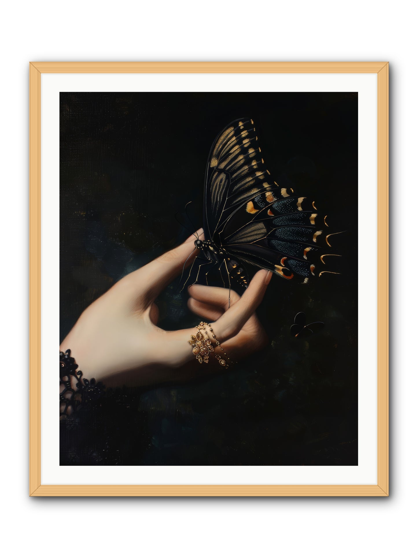 Poe's Midnight -- Framed Print - Natural 32x40