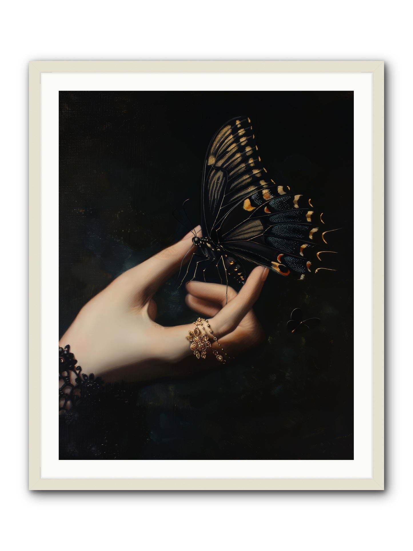 Poe's Midnight -- Framed Print - White 32x40