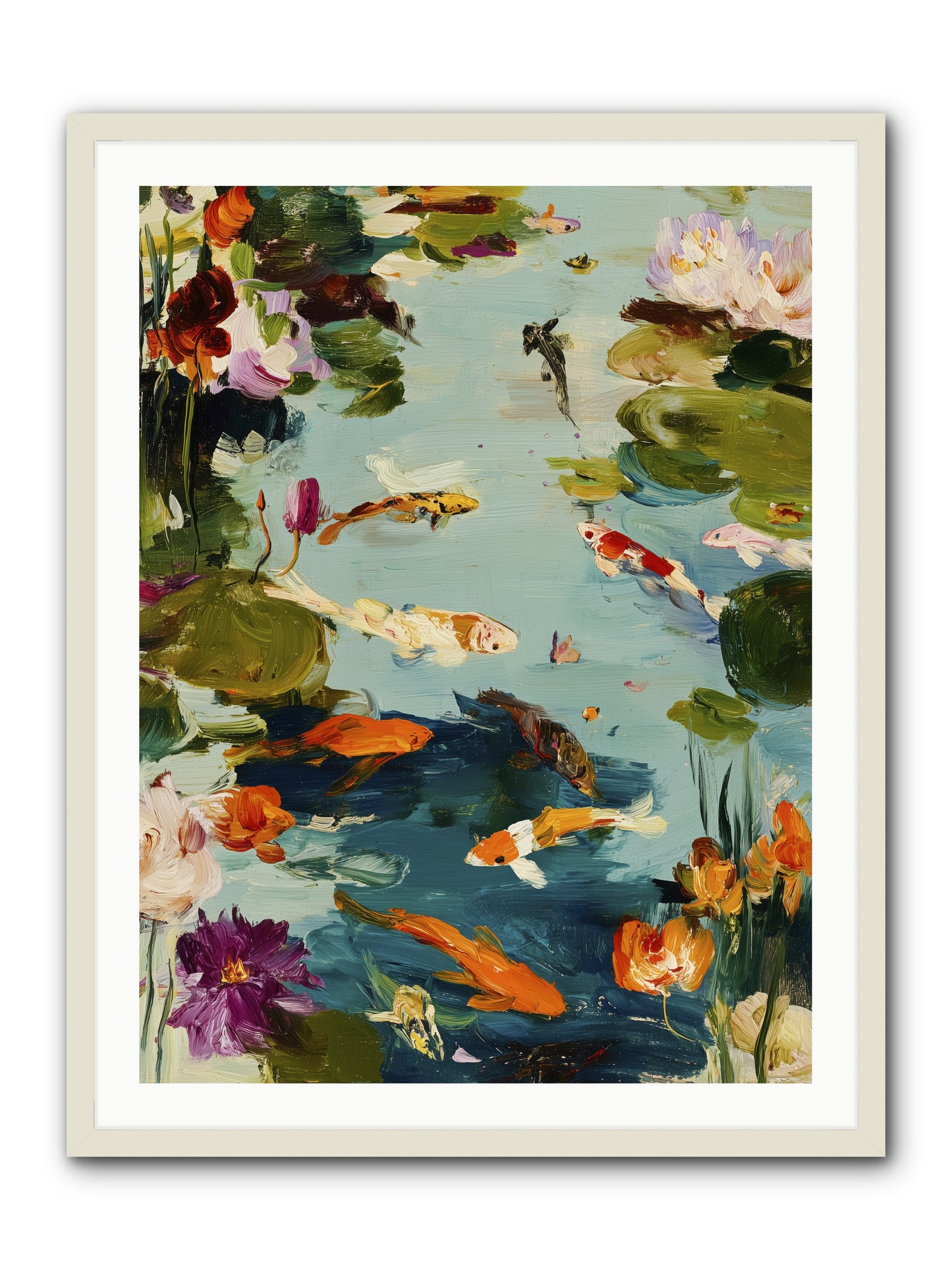 Poetry Written in Water -- Framed Print - White 30x40