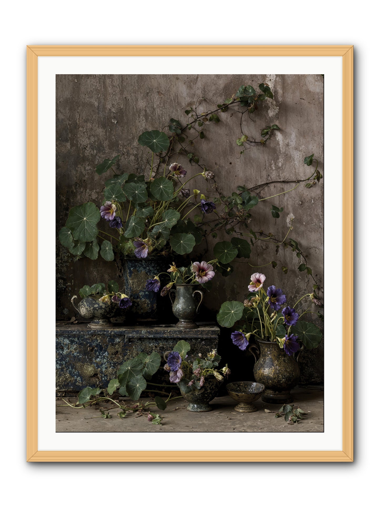 Poetry grows -- Framed Print - Natural 30x40