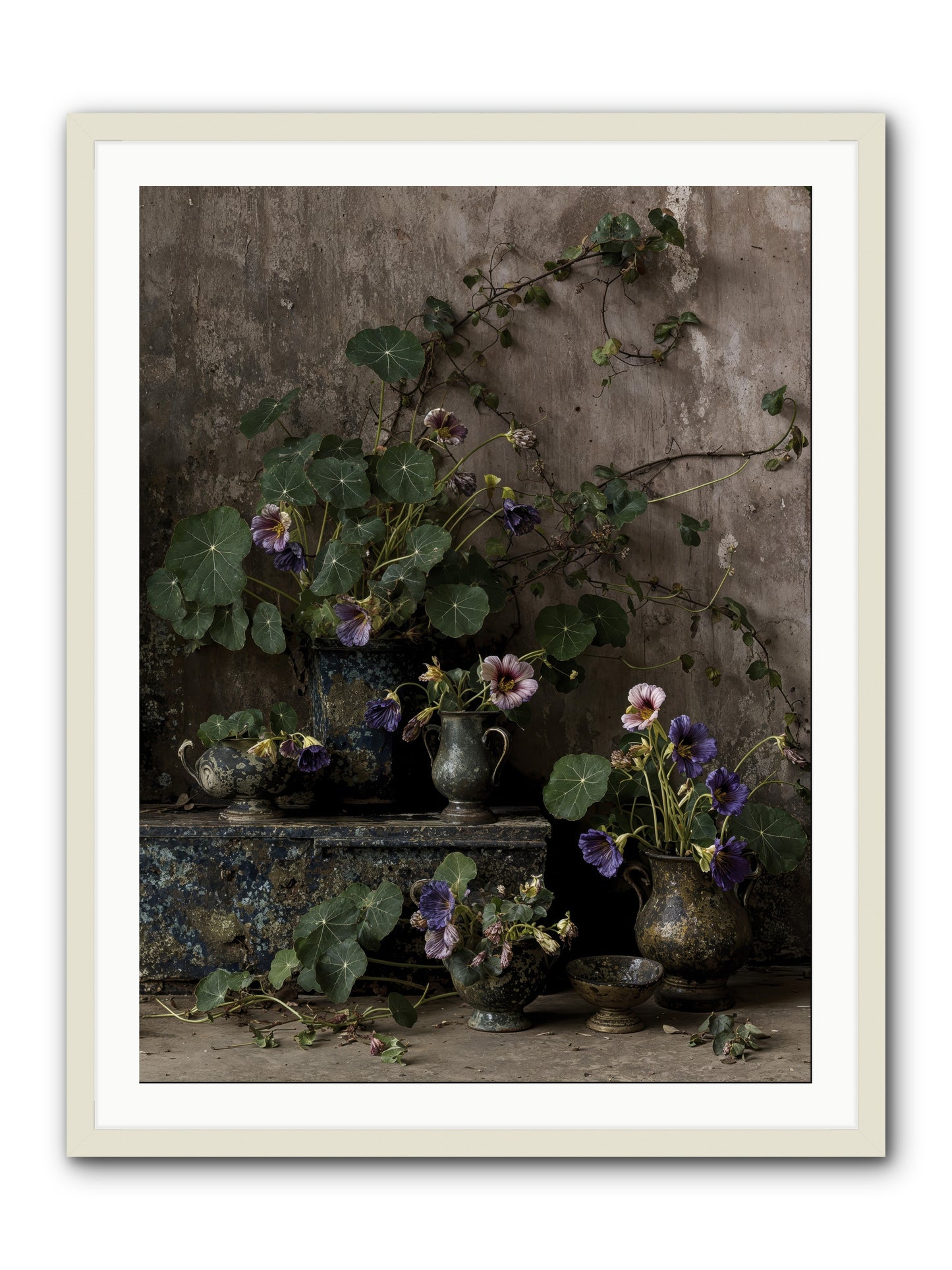 Poetry grows -- Framed Print - White 30x40
