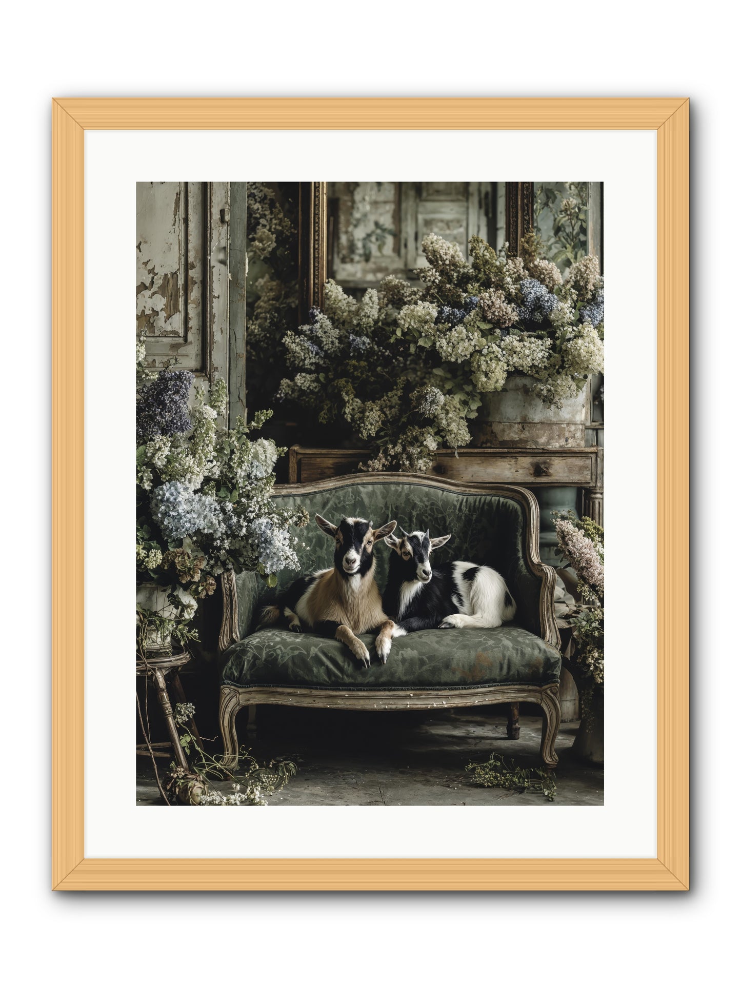 Poets muse -- Framed Print - Natural 18x24