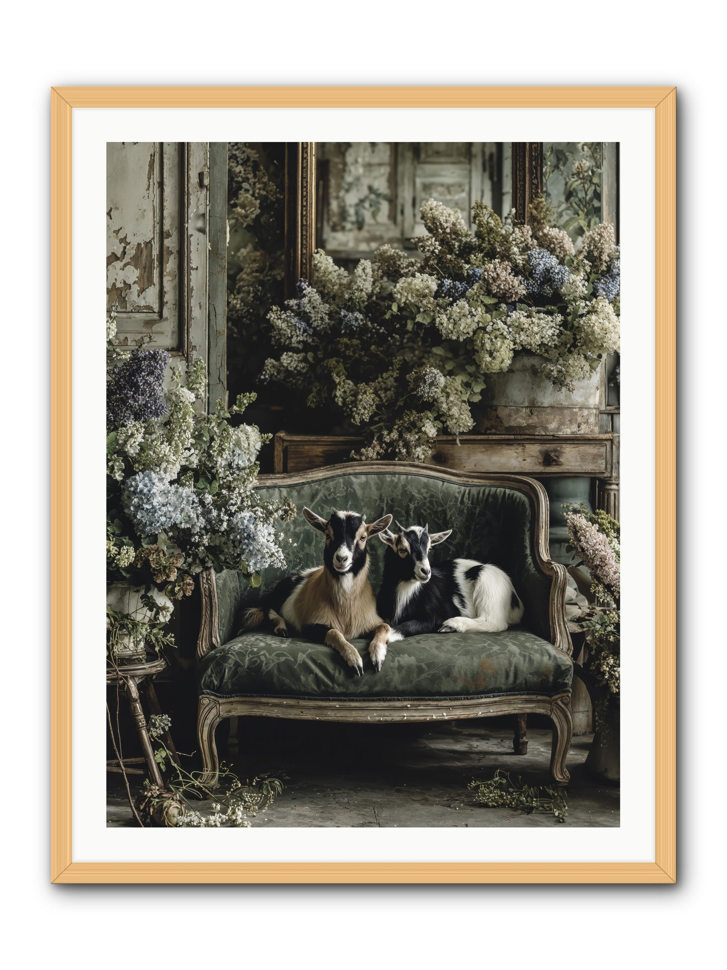 Poets muse -- Framed Print - Natural 30x40