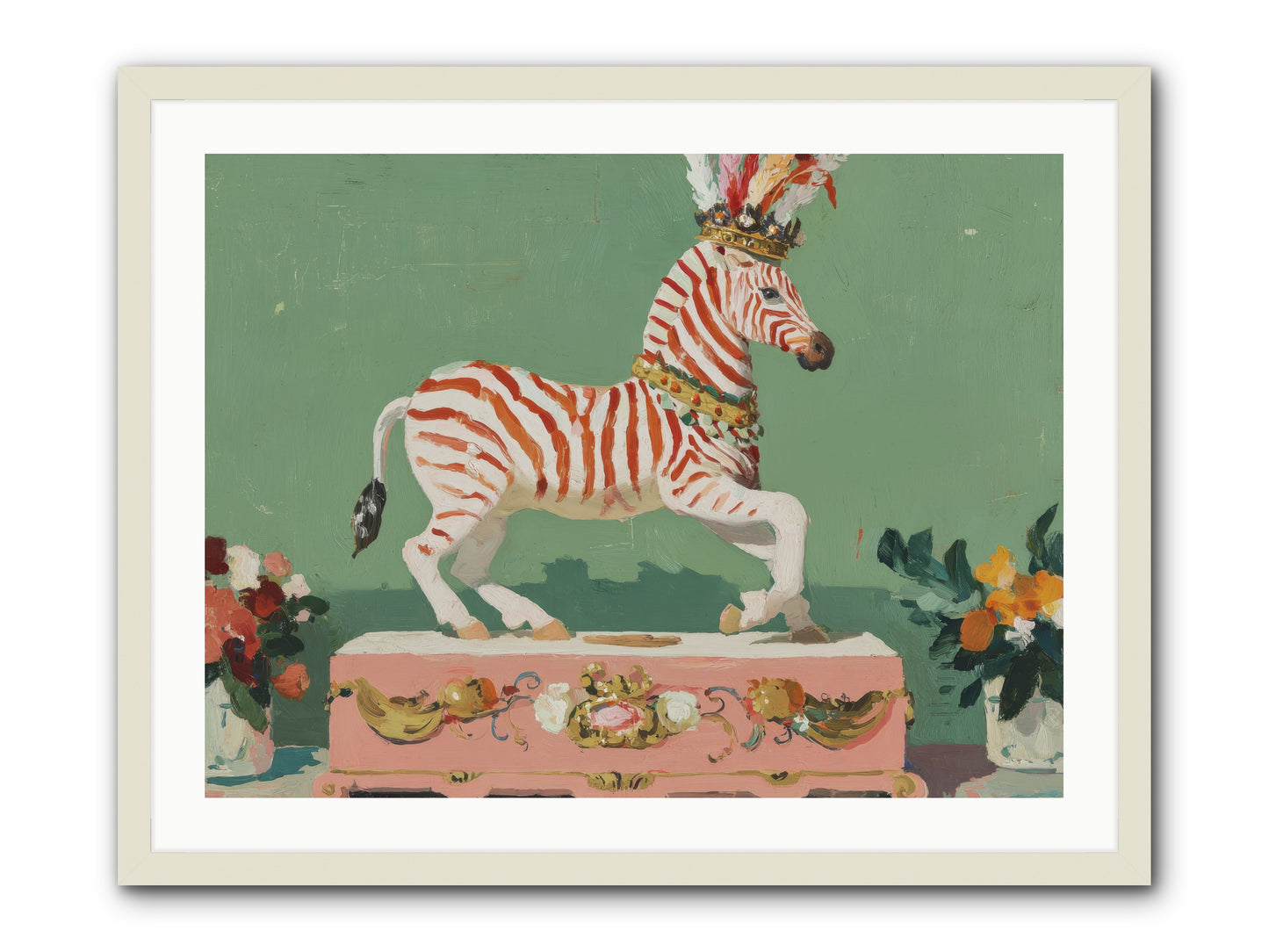Poised in Wonder -- Framed Print - White 32x24
