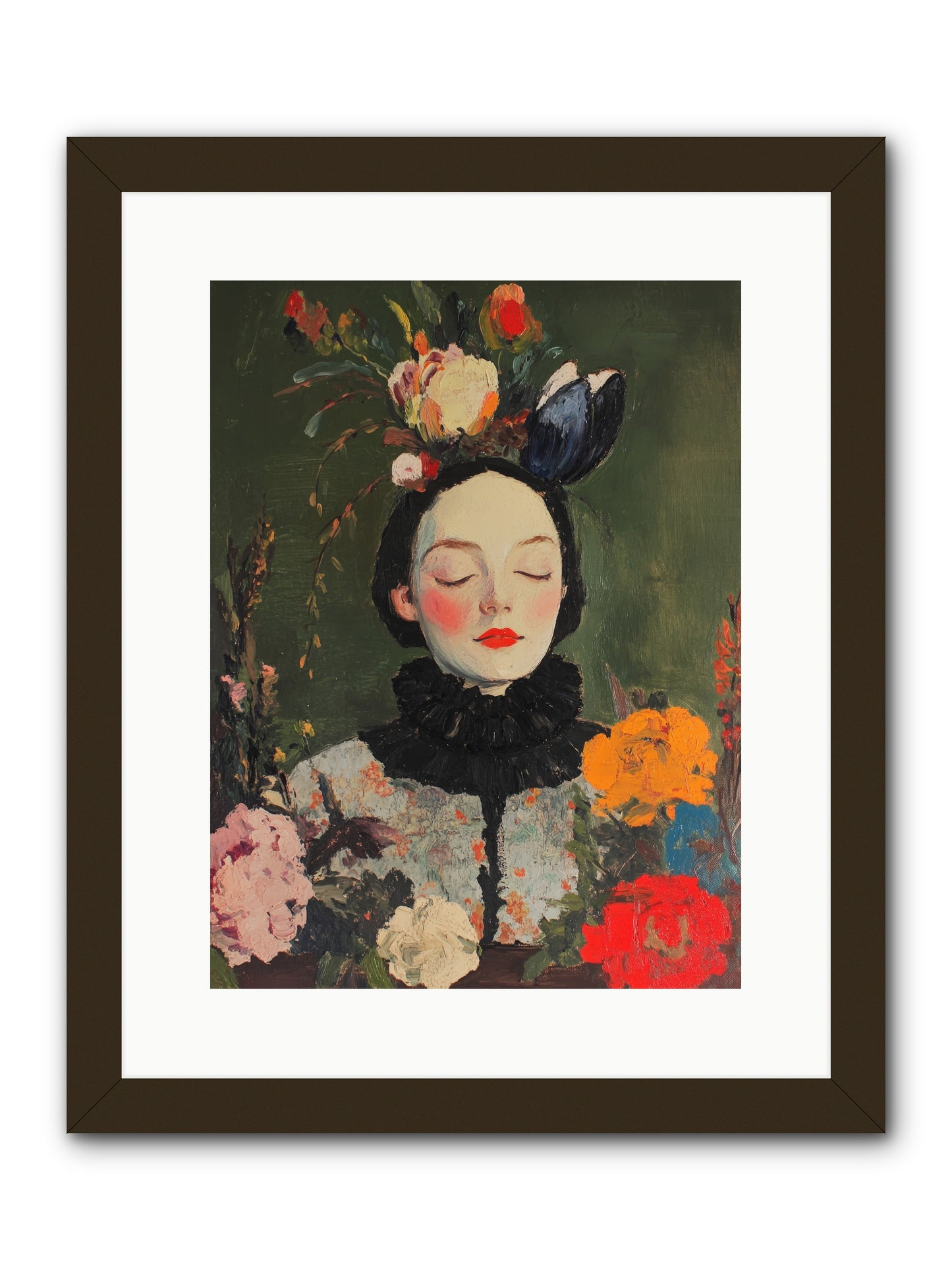 Poppy Falcon Grey-REZ -- Framed Print - Black 12x16