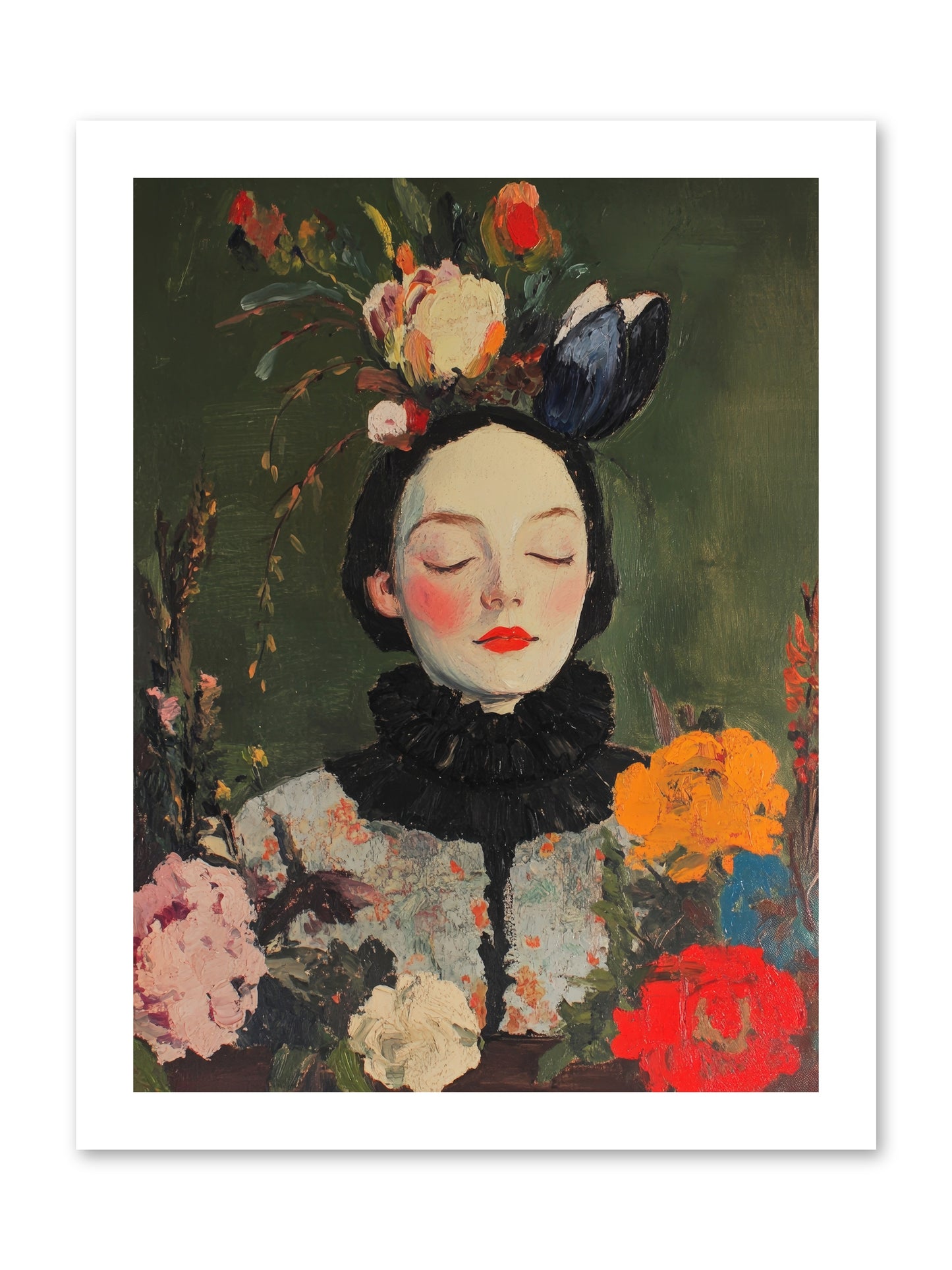 Poppy Falcon Grey-REZ -- Paper Print 12x16