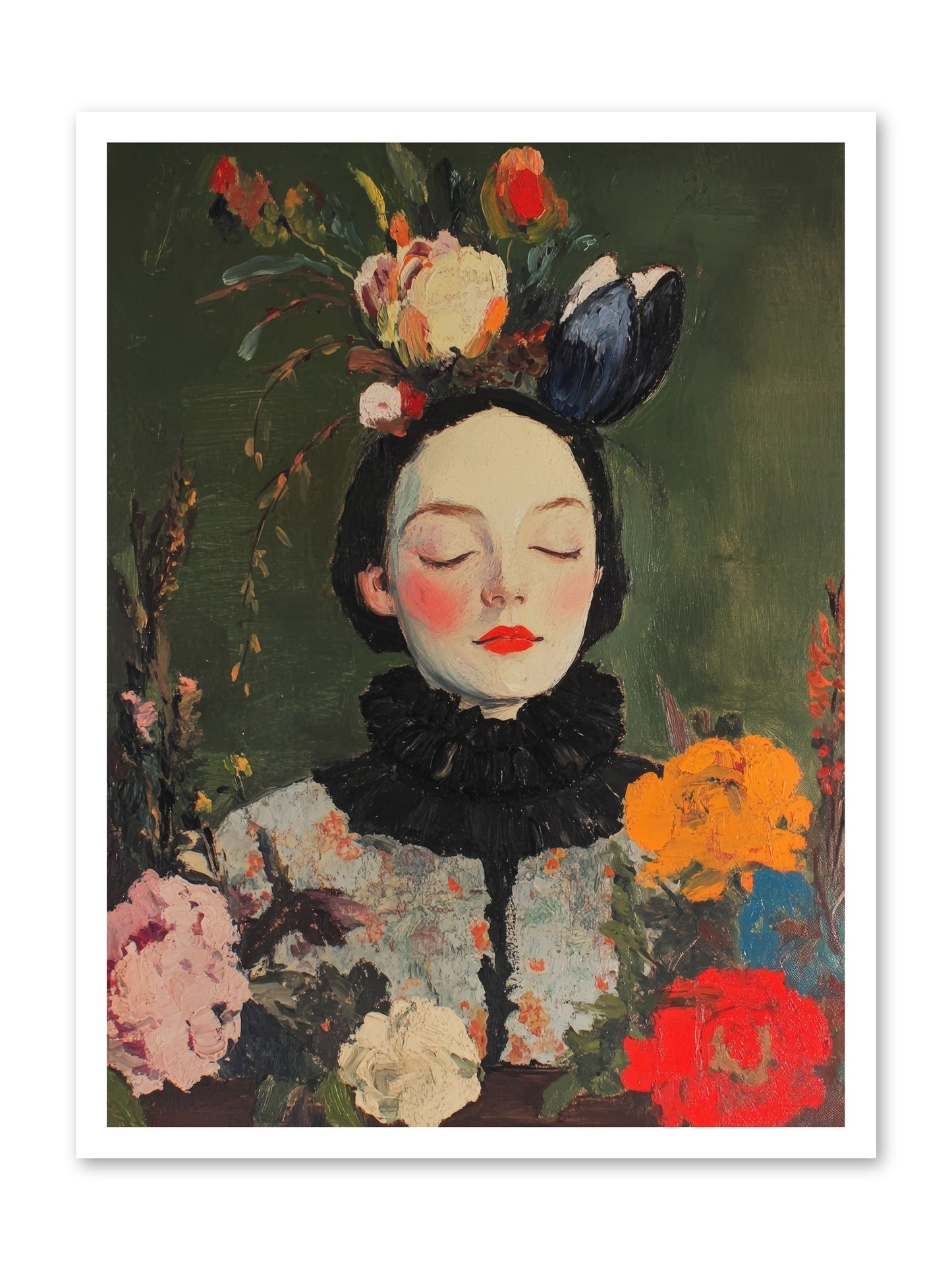Poppy Falcon Grey-REZ -- Loose Canvas Print 24x32