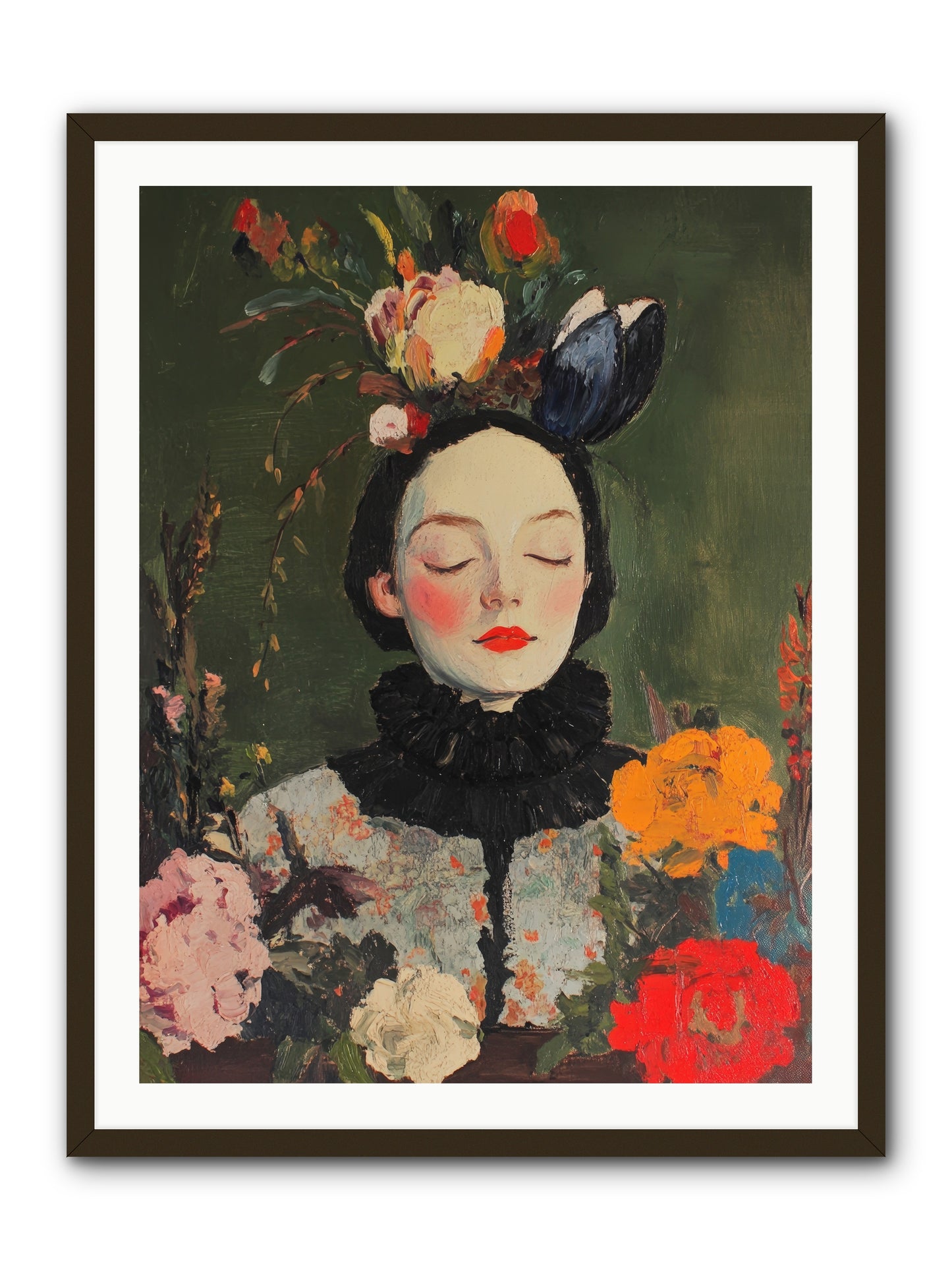 Poppy Falcon Grey-REZ -- Framed Print - Black 30x40