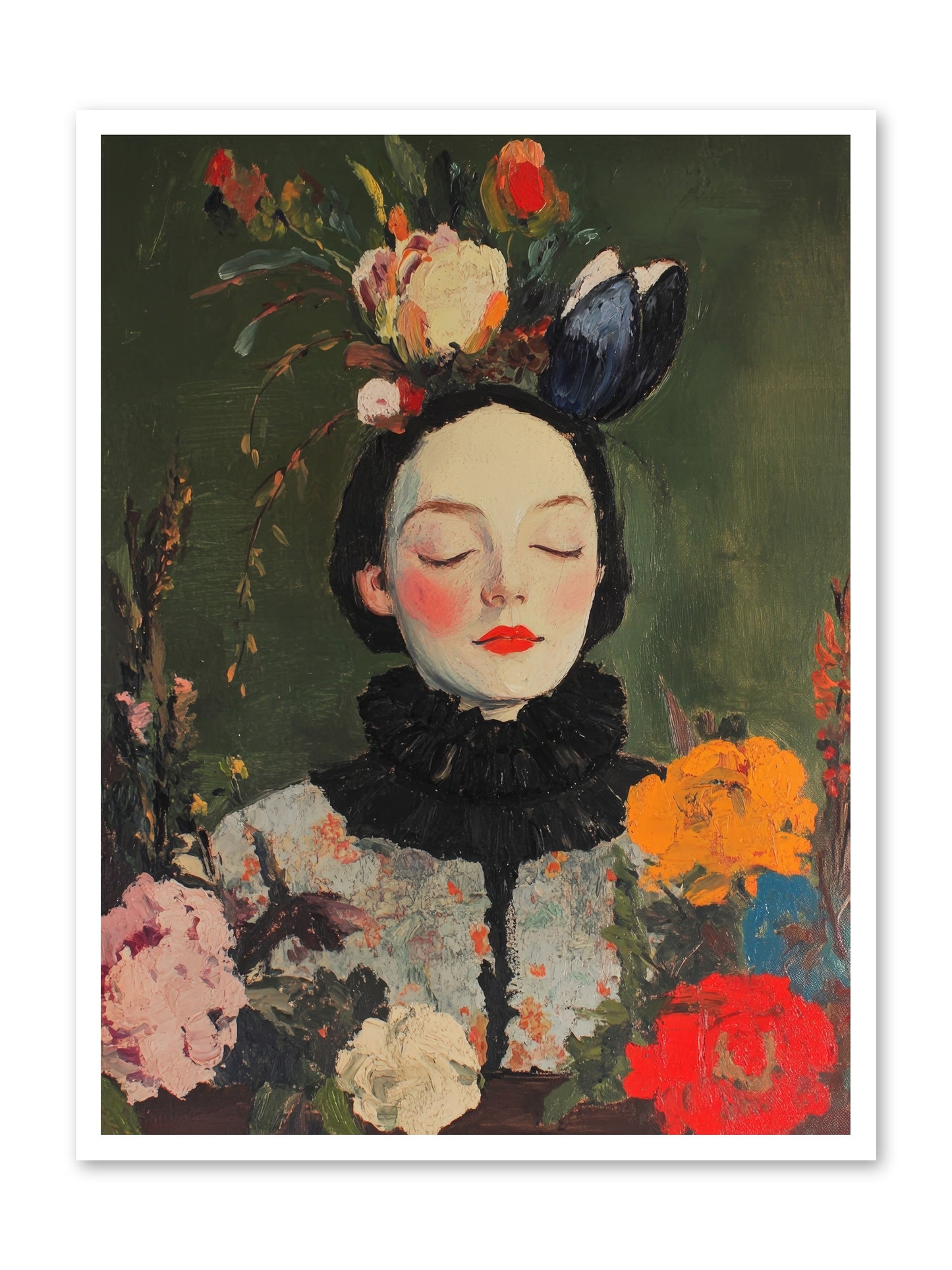 Poppy Falcon Grey-REZ -- Loose Canvas Print 30x40