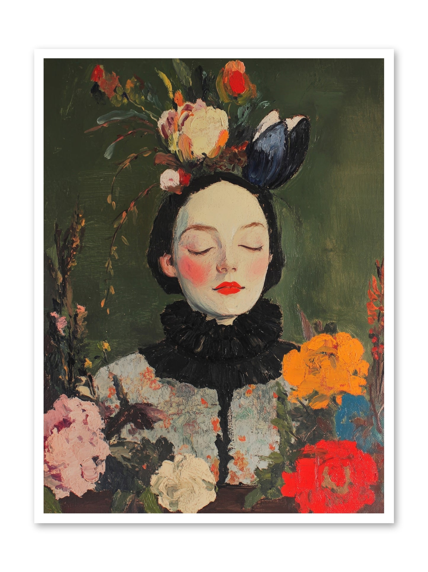 Poppy Falcon Grey-REZ -- Loose Canvas Print 36x48