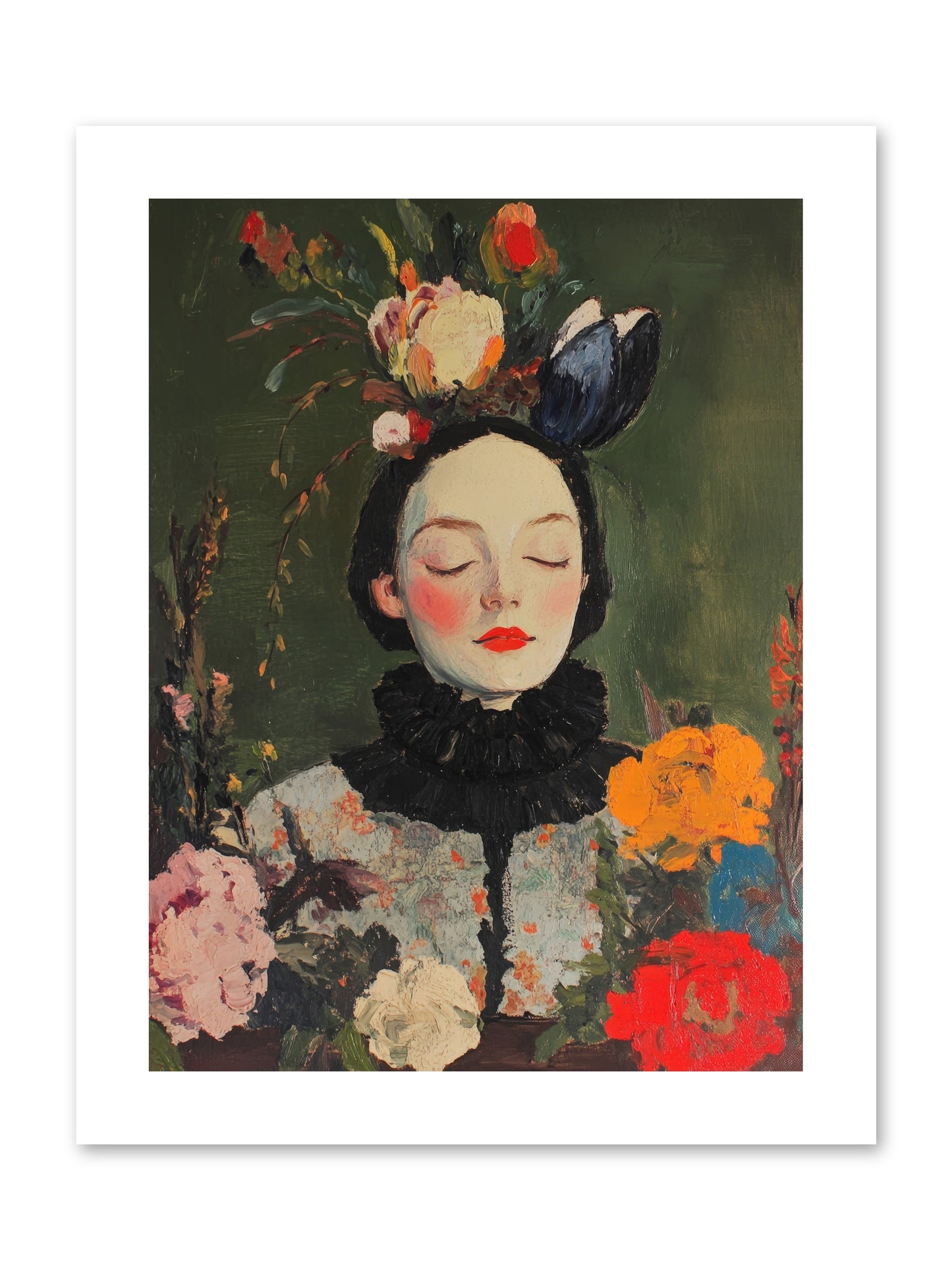 Poppy Falcon Grey-REZ -- Loose Canvas Print 9x12