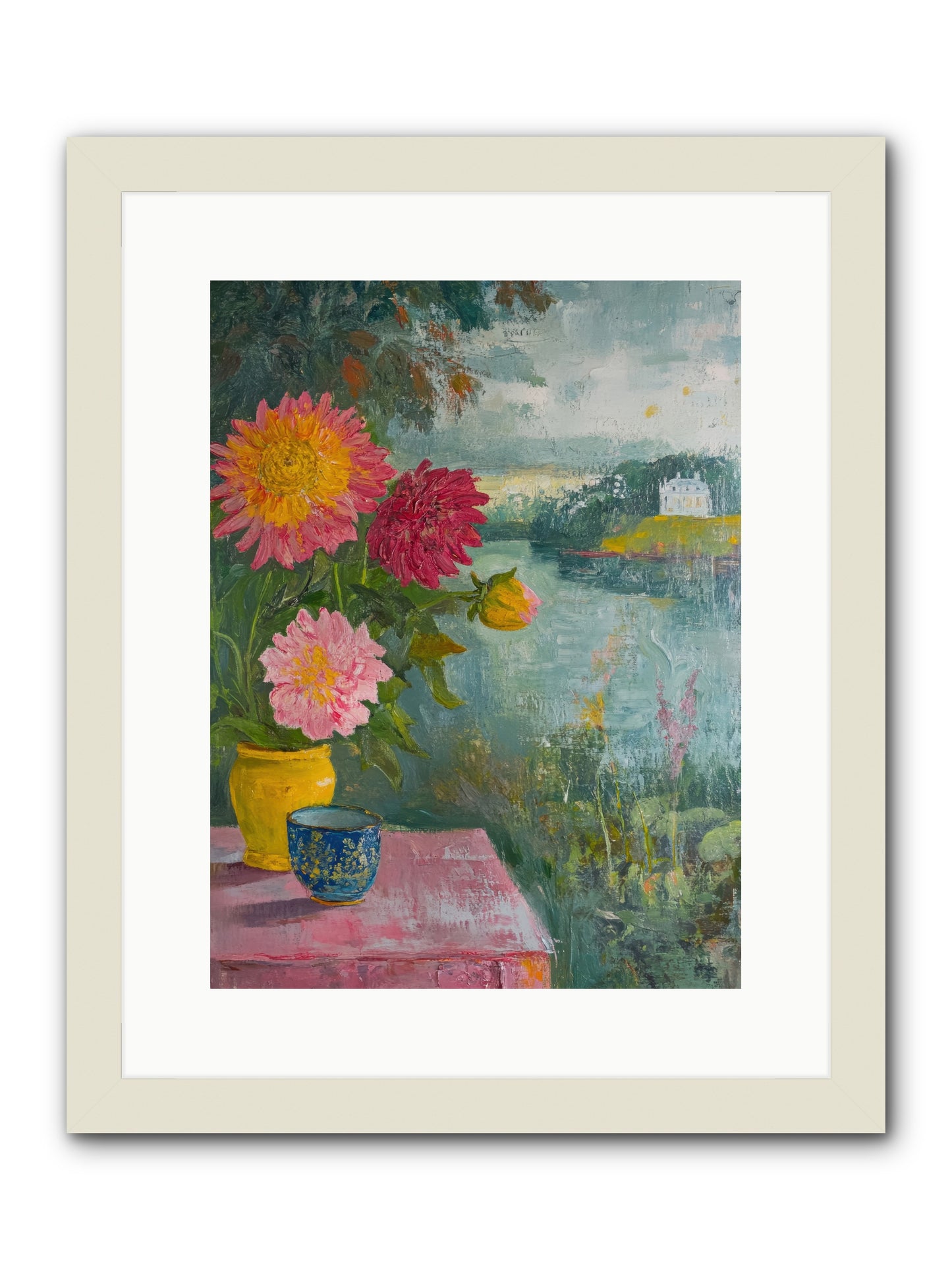 Portico Romance -- Framed Print - White 12x16