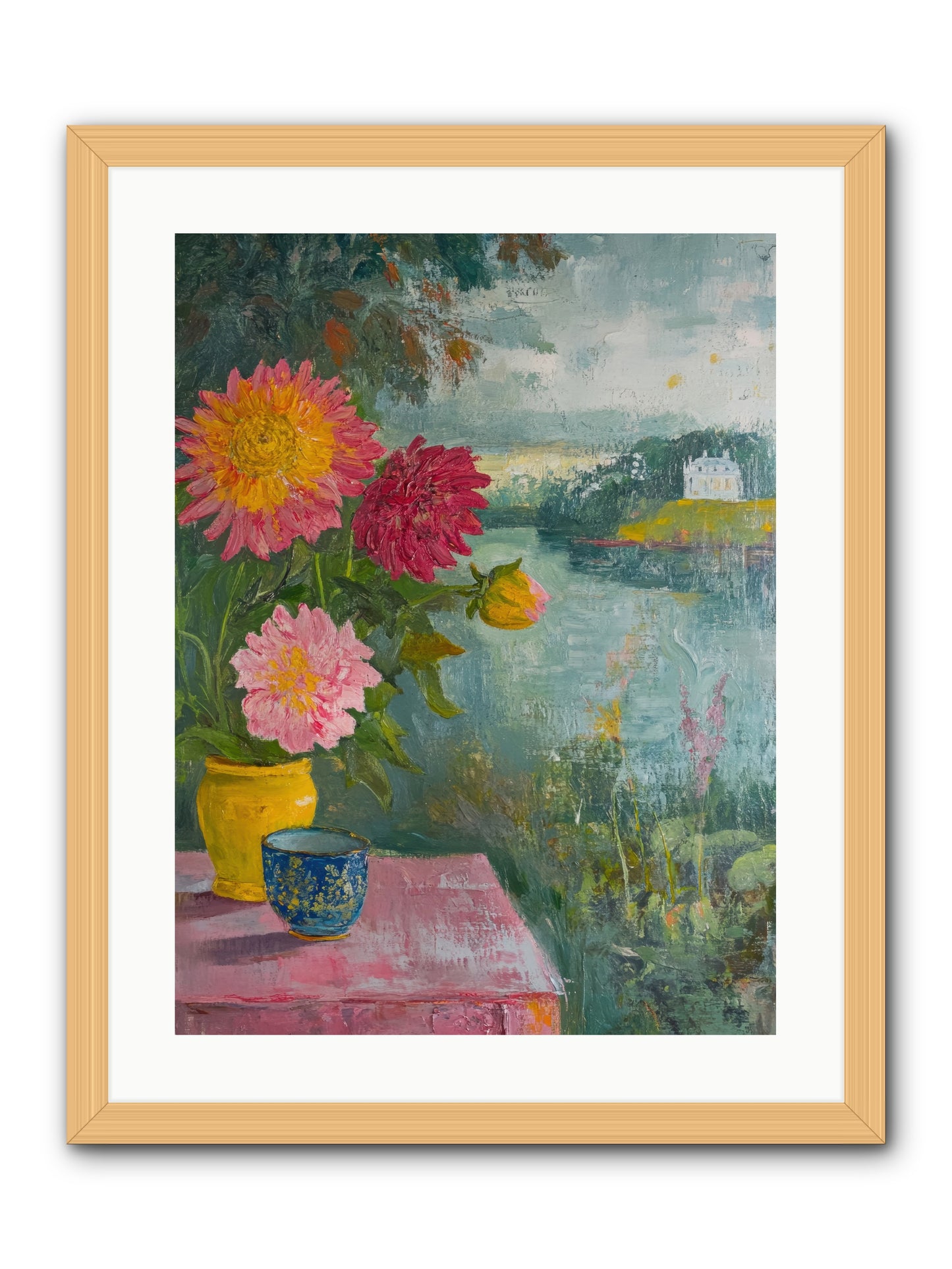 Portico Romance -- Framed Print - Natural 18x24