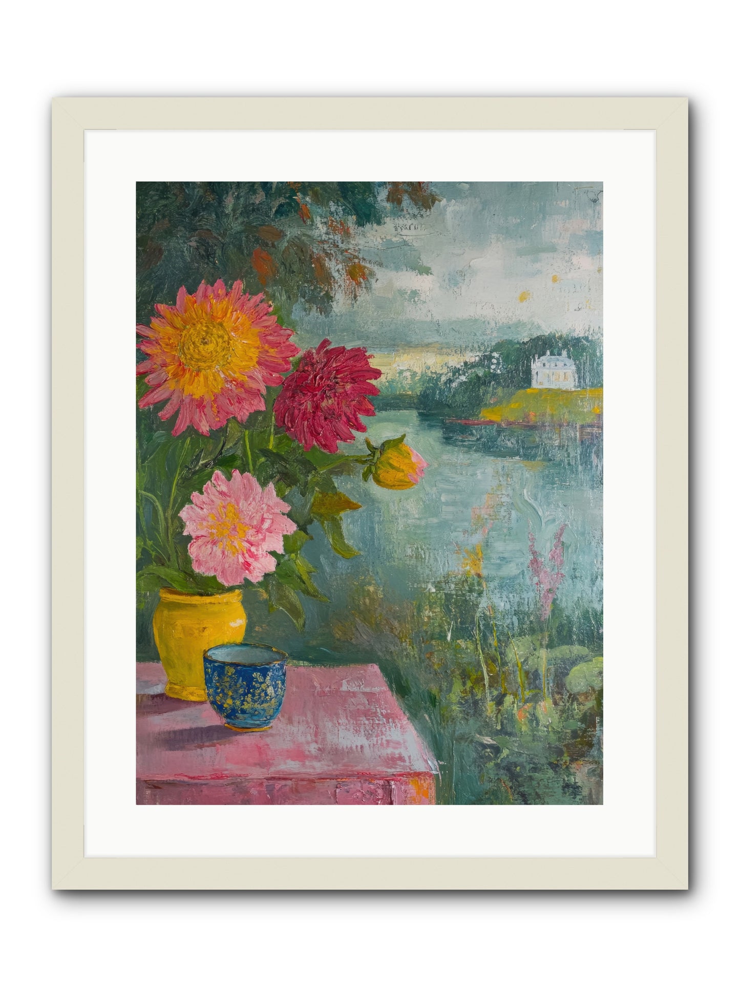 Portico Romance -- Framed Print - White 18x24